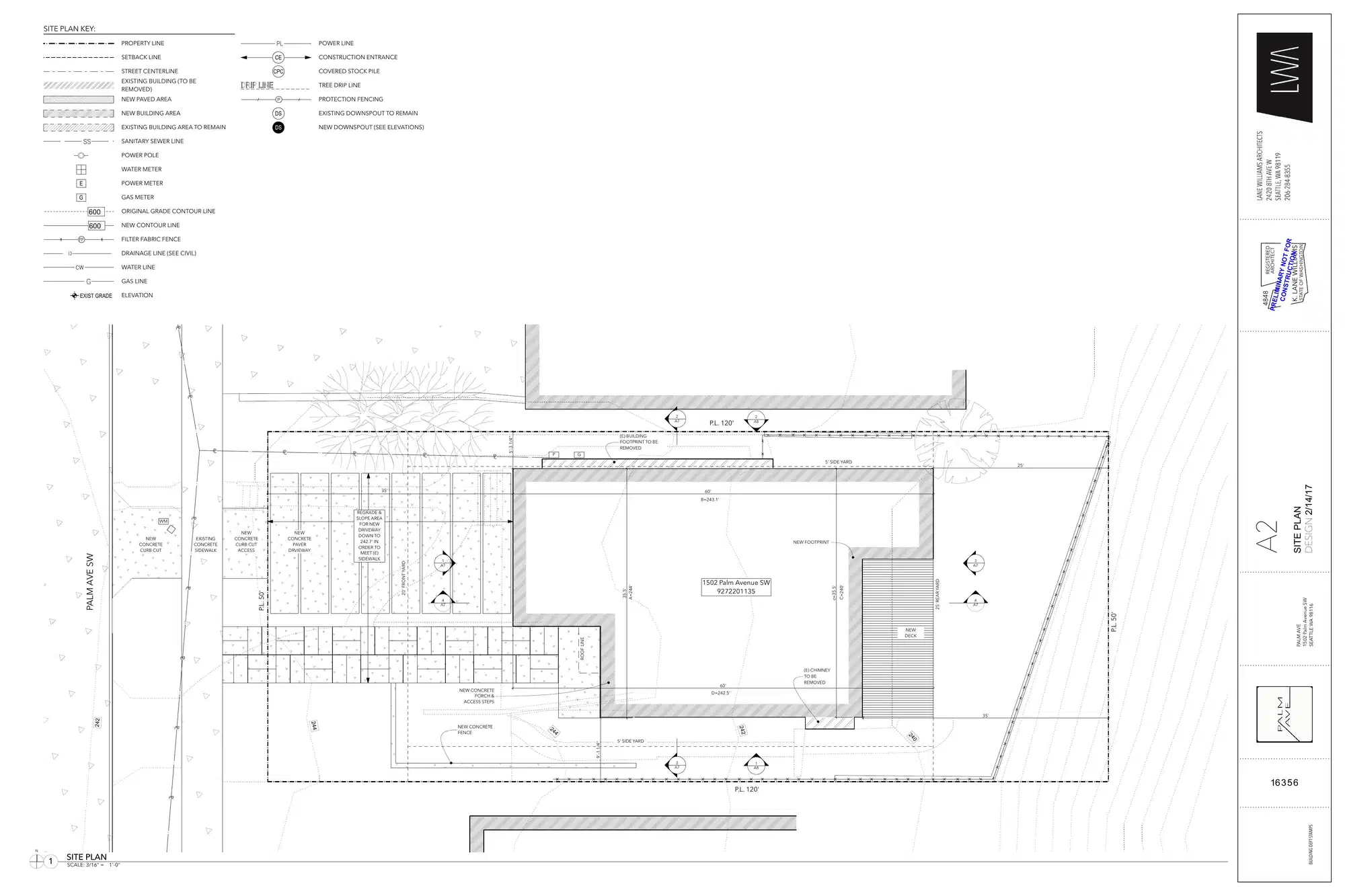 Site plan for 1502 Palm Ave SW
