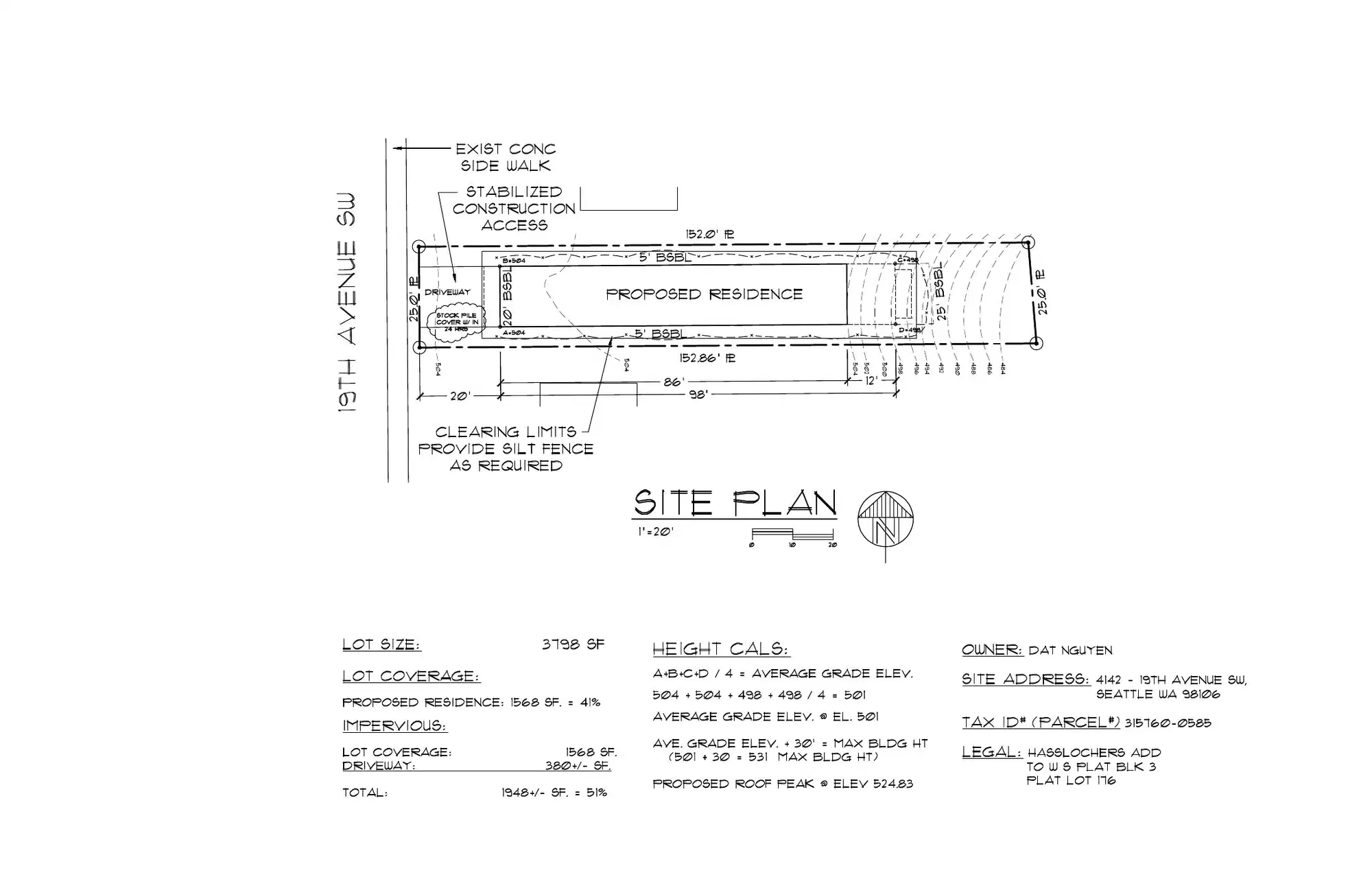 Site plan for 4142 19th Ave SW
