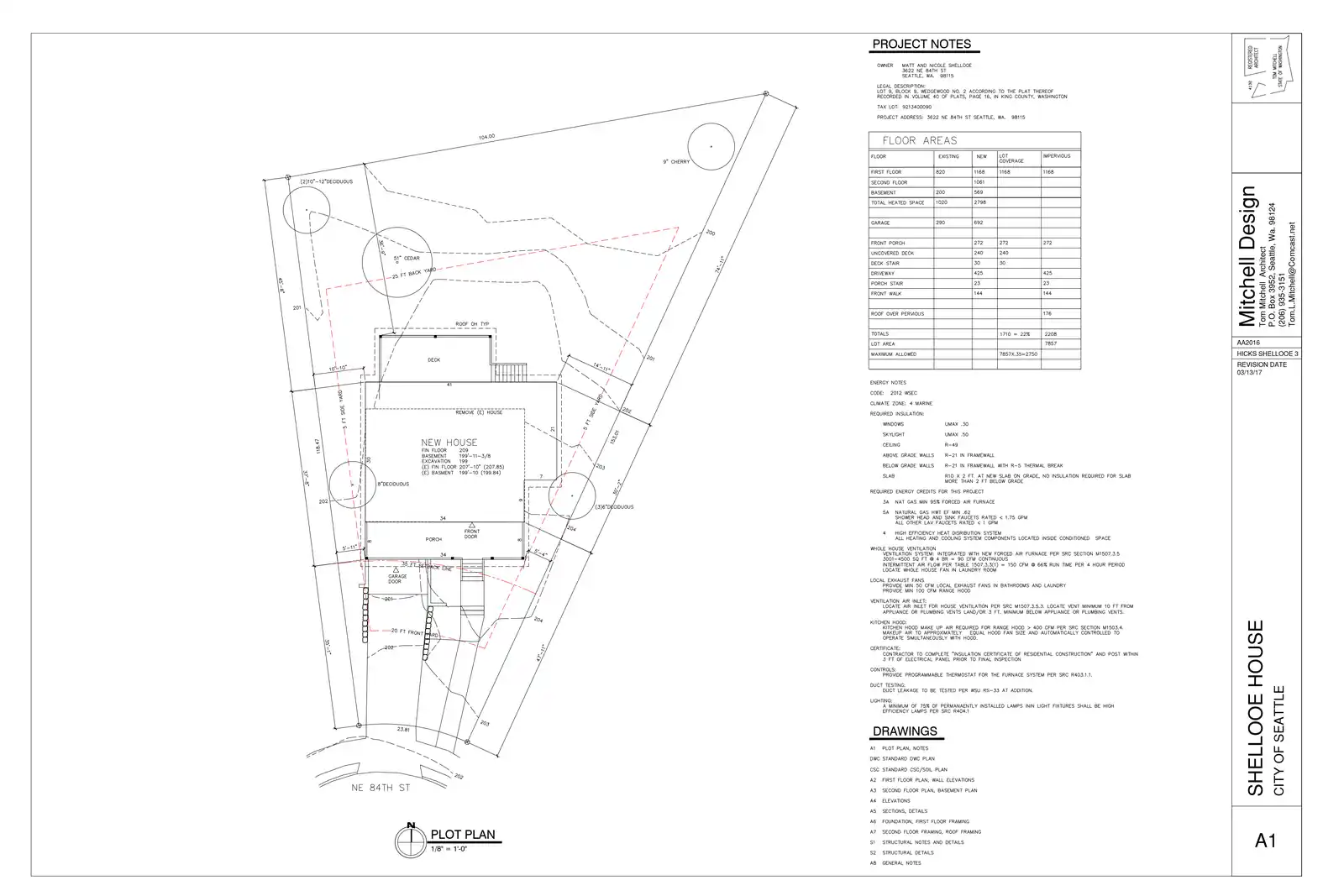 Site plan for 3622 NE 84th St