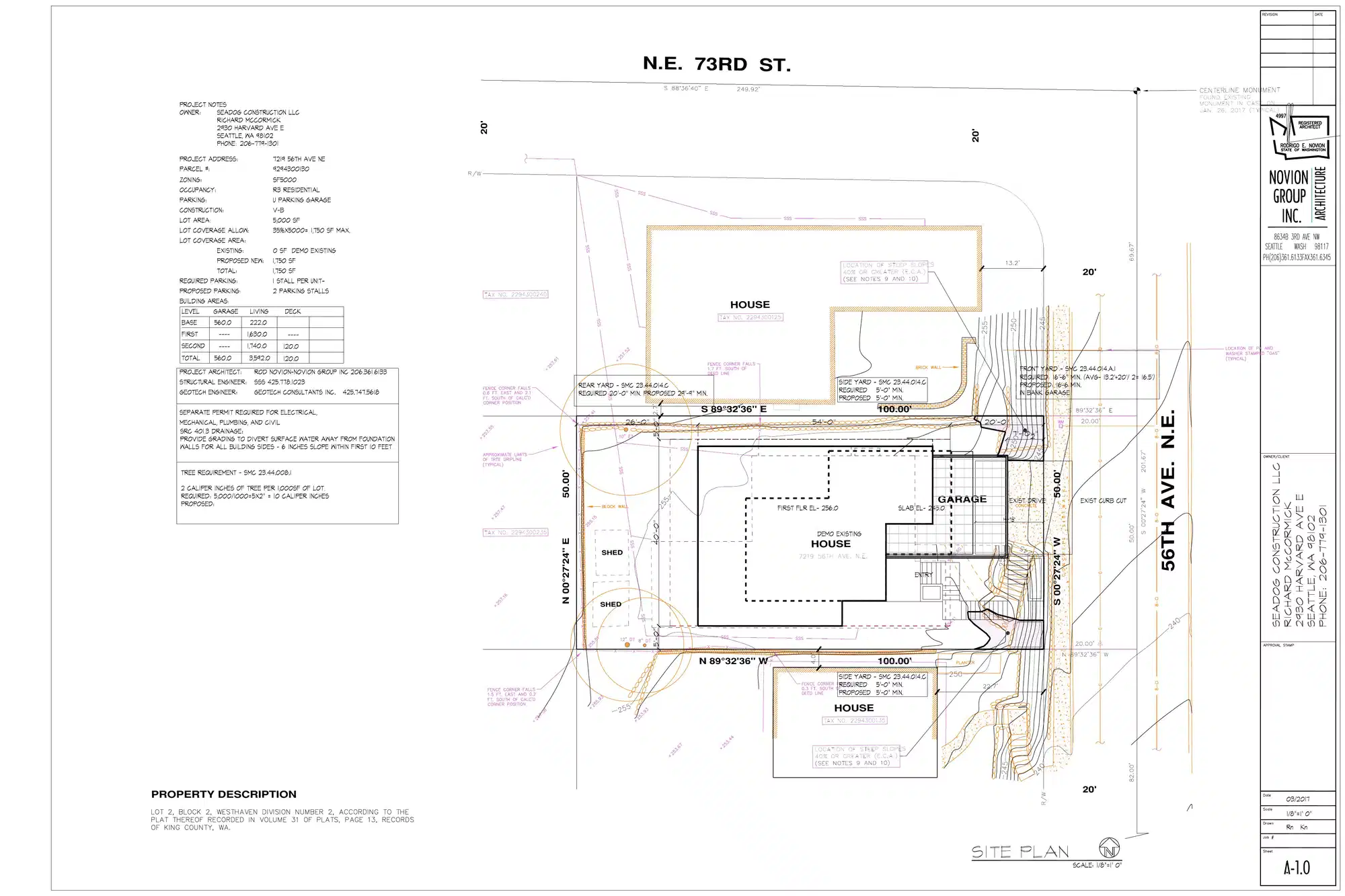 Site plan for 7219 56th Ave NE