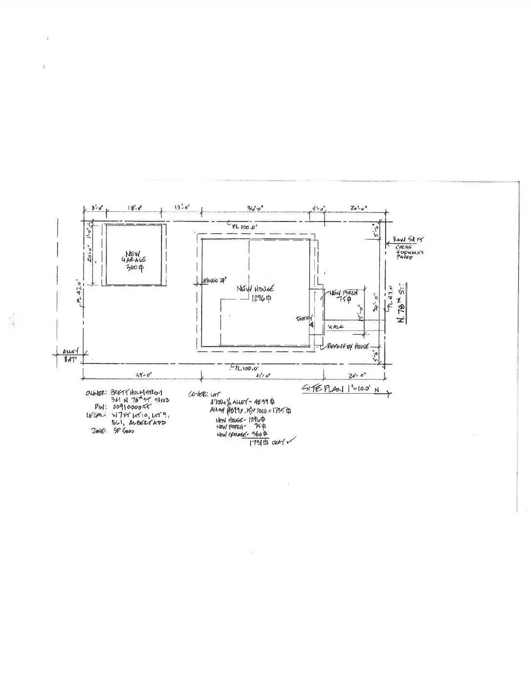 Site plan for 341 N 78th St