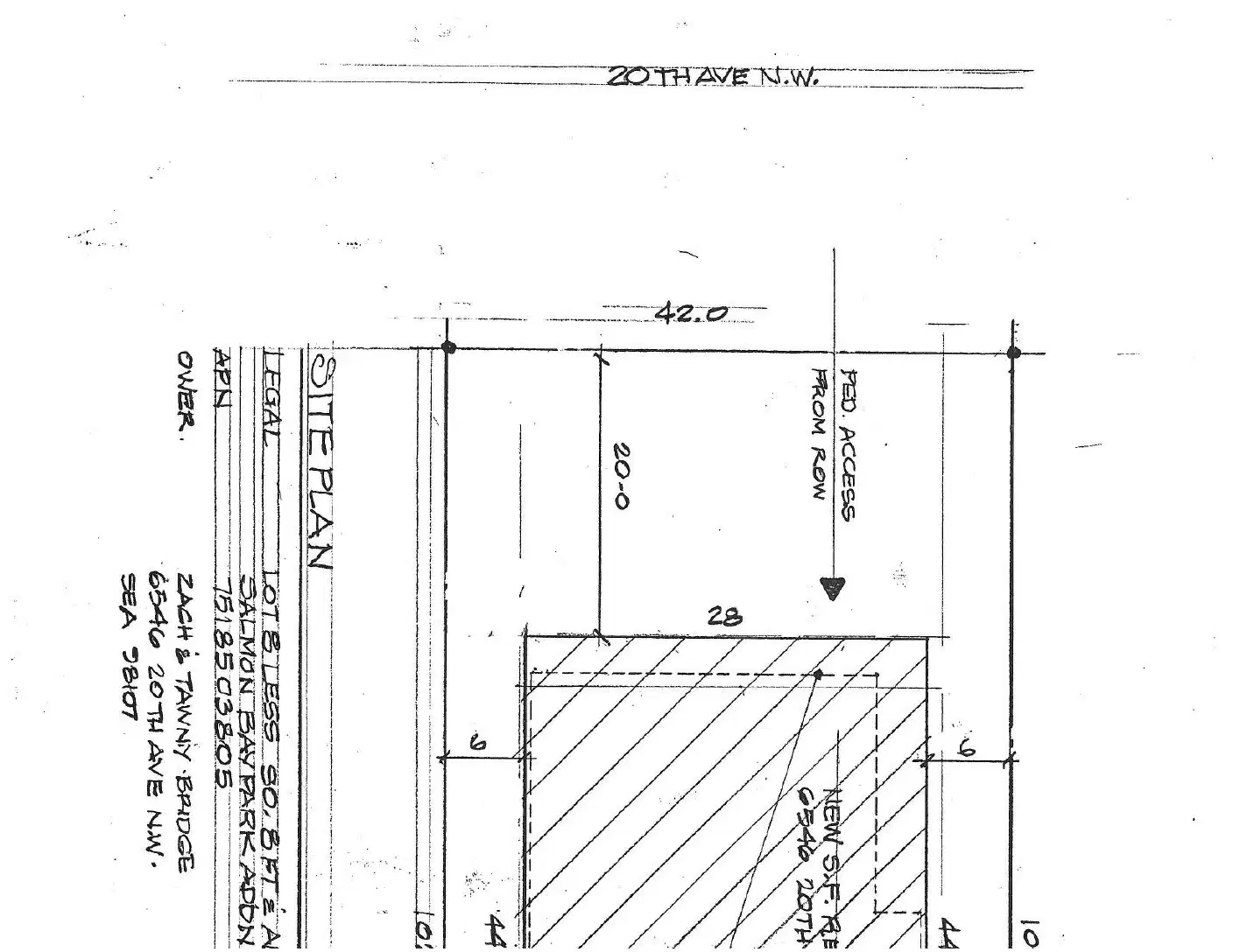 Site plan for 6546 20th Ave NW