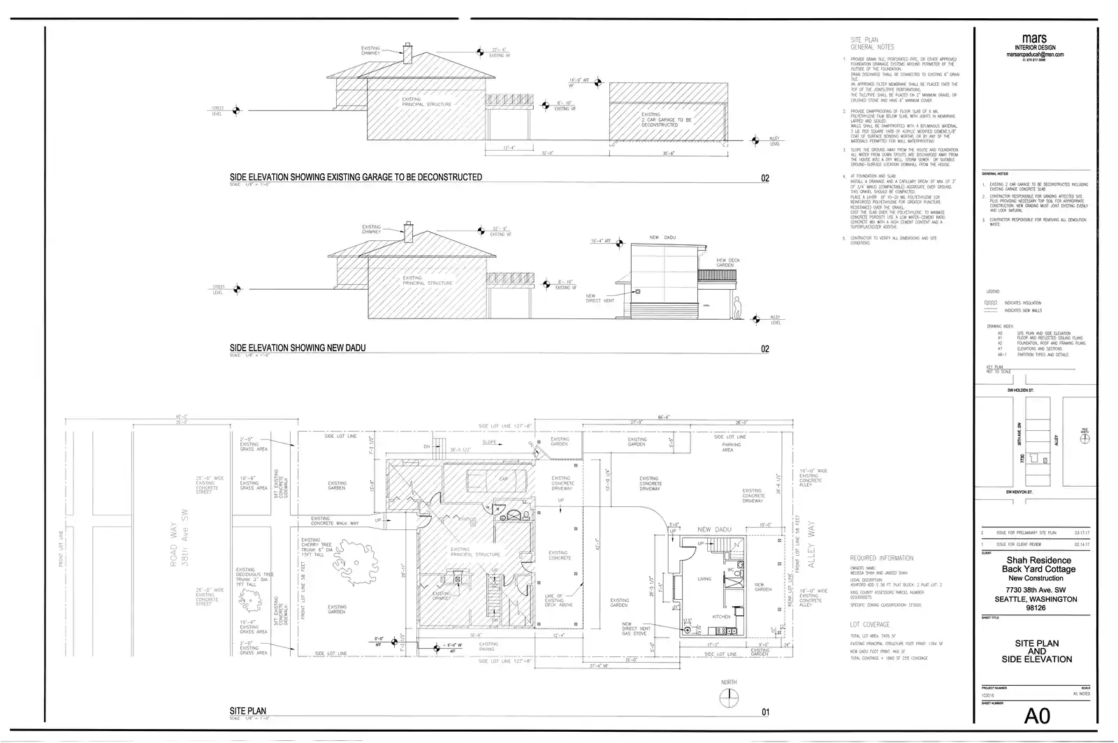 Site plan for 7730 38th Ave SW