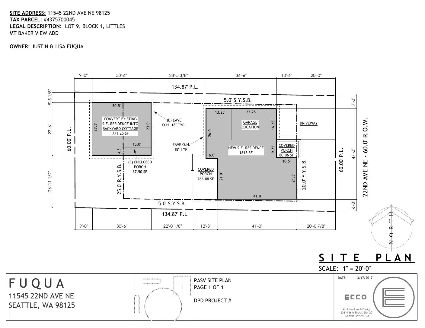 Site plan for 11545 22nd Ave NE