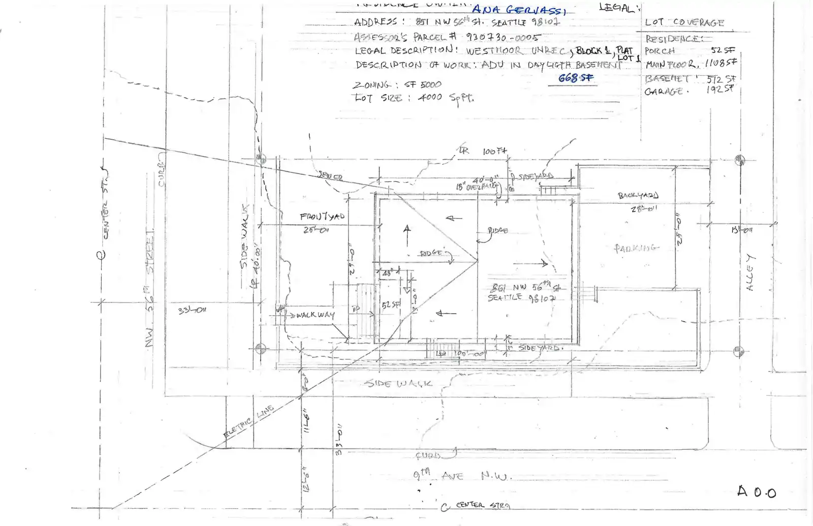 Site plan for 851 NW 56th St