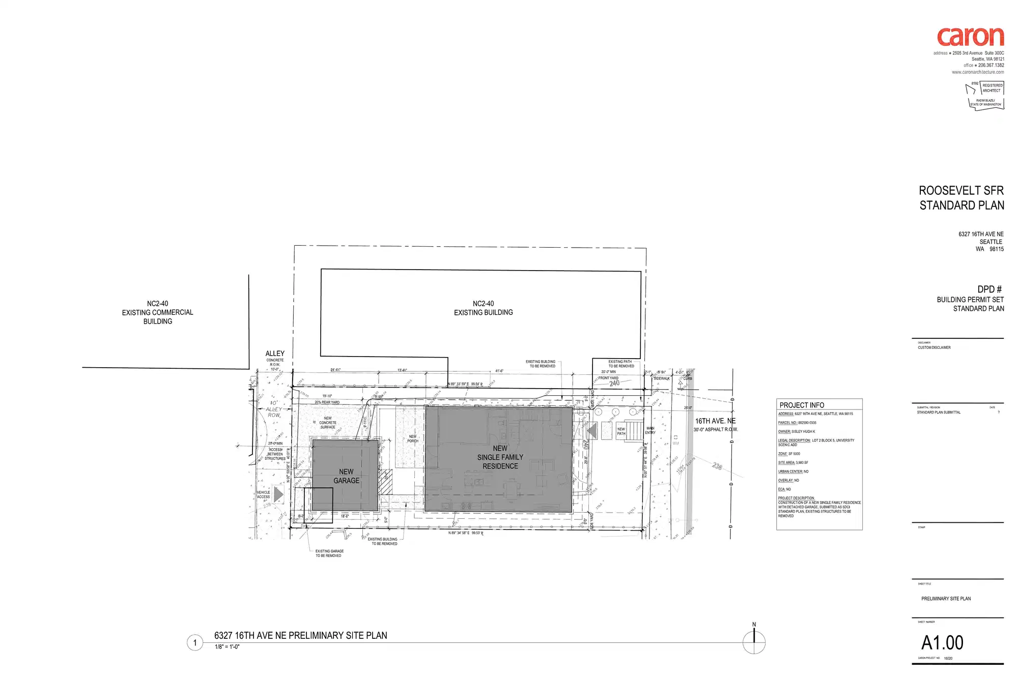 Site plan for 6327 16th Ave NE