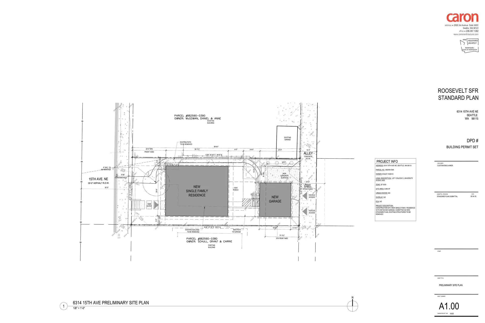 Site plan for 6314 15th Ave NE
