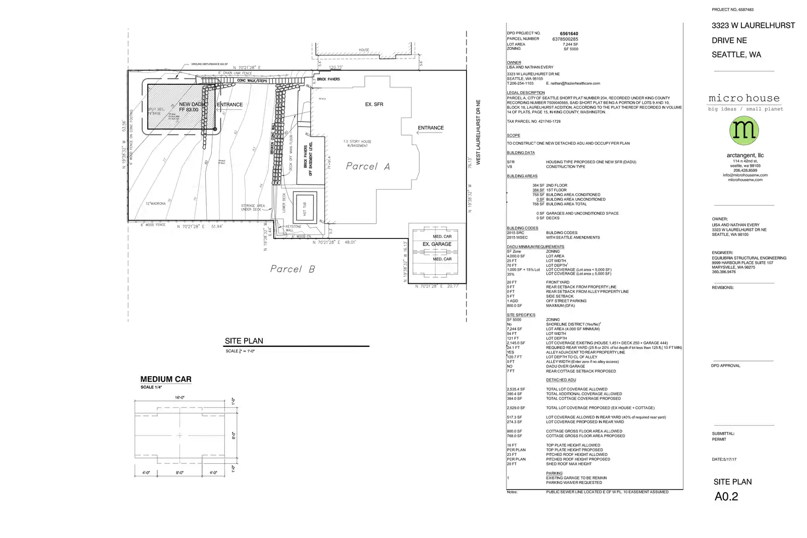 Site plan for 3323 West Laurelhurst Dr NE