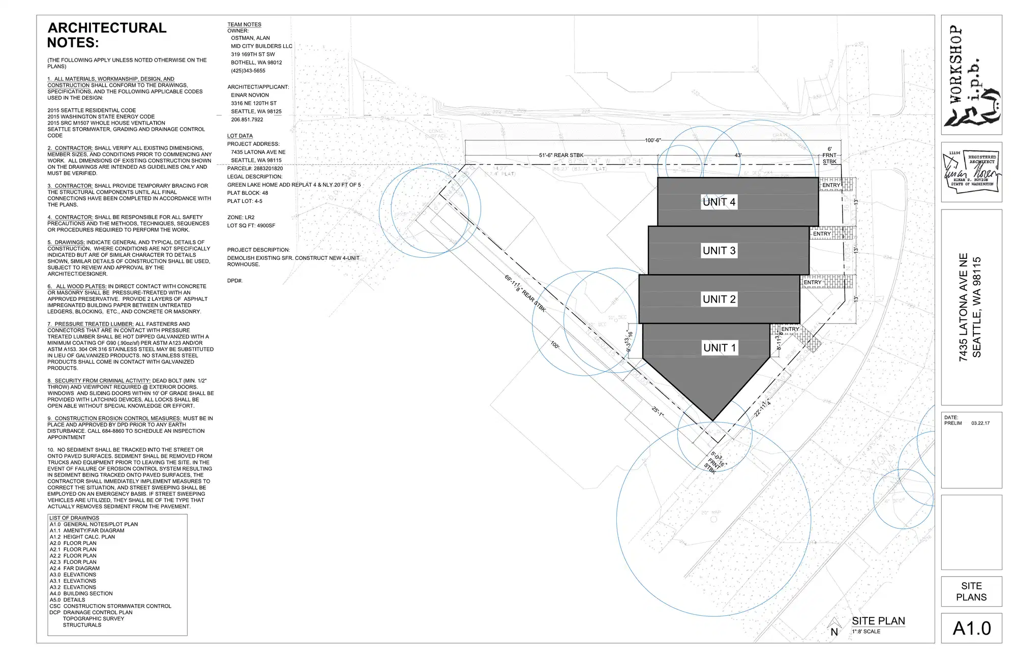 Site plan for 7435 Latona Ave NE