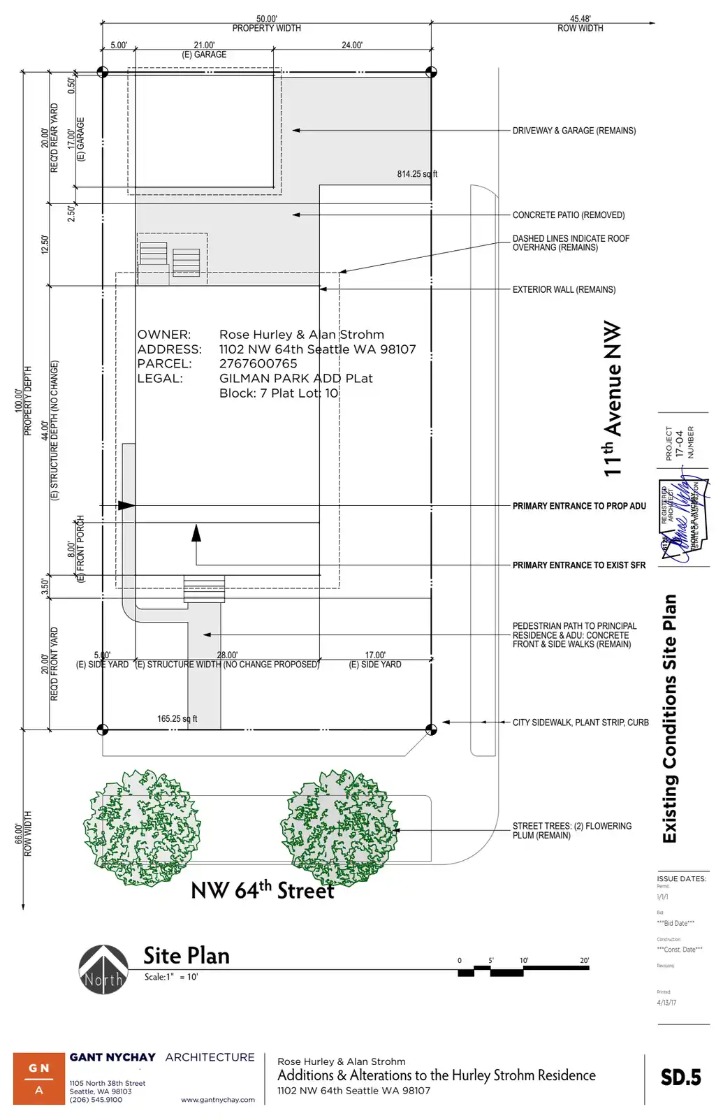 Site plan for 1102 NW 64th St