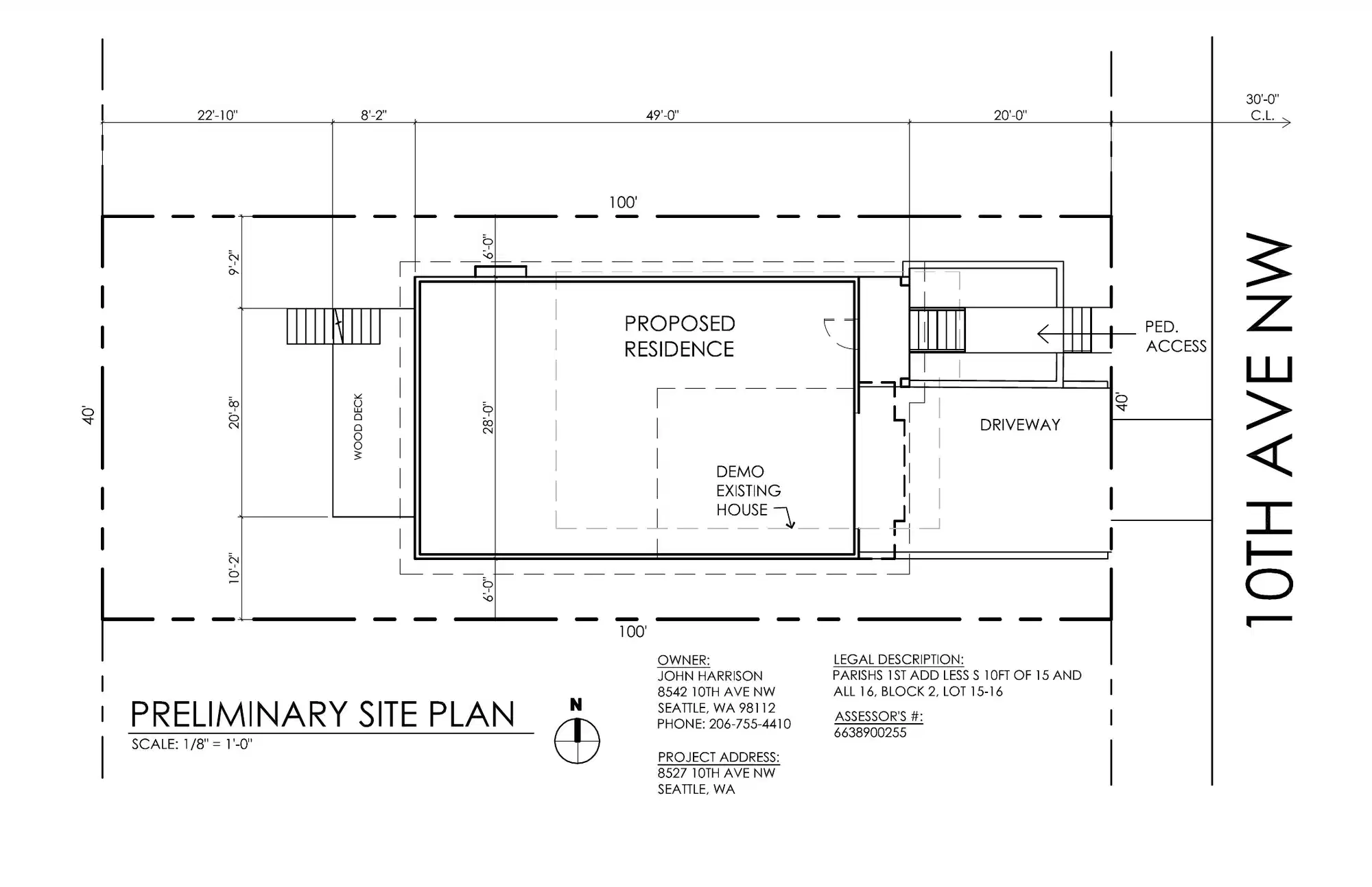 Site plan for 8527 10th Ave NW