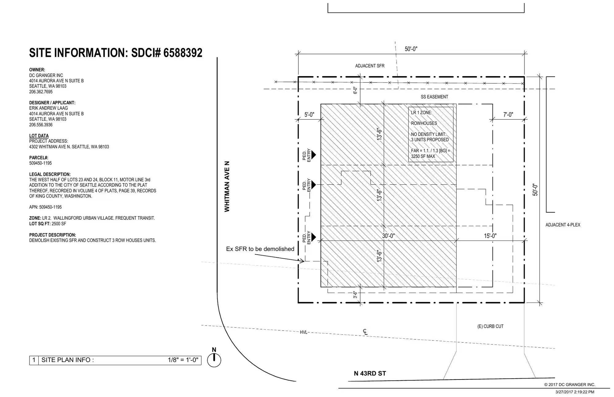 Site plan for 4302 Whitman Ave N