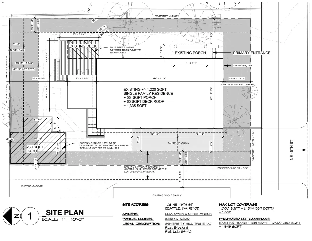 Site plan for 106 NE 46th St