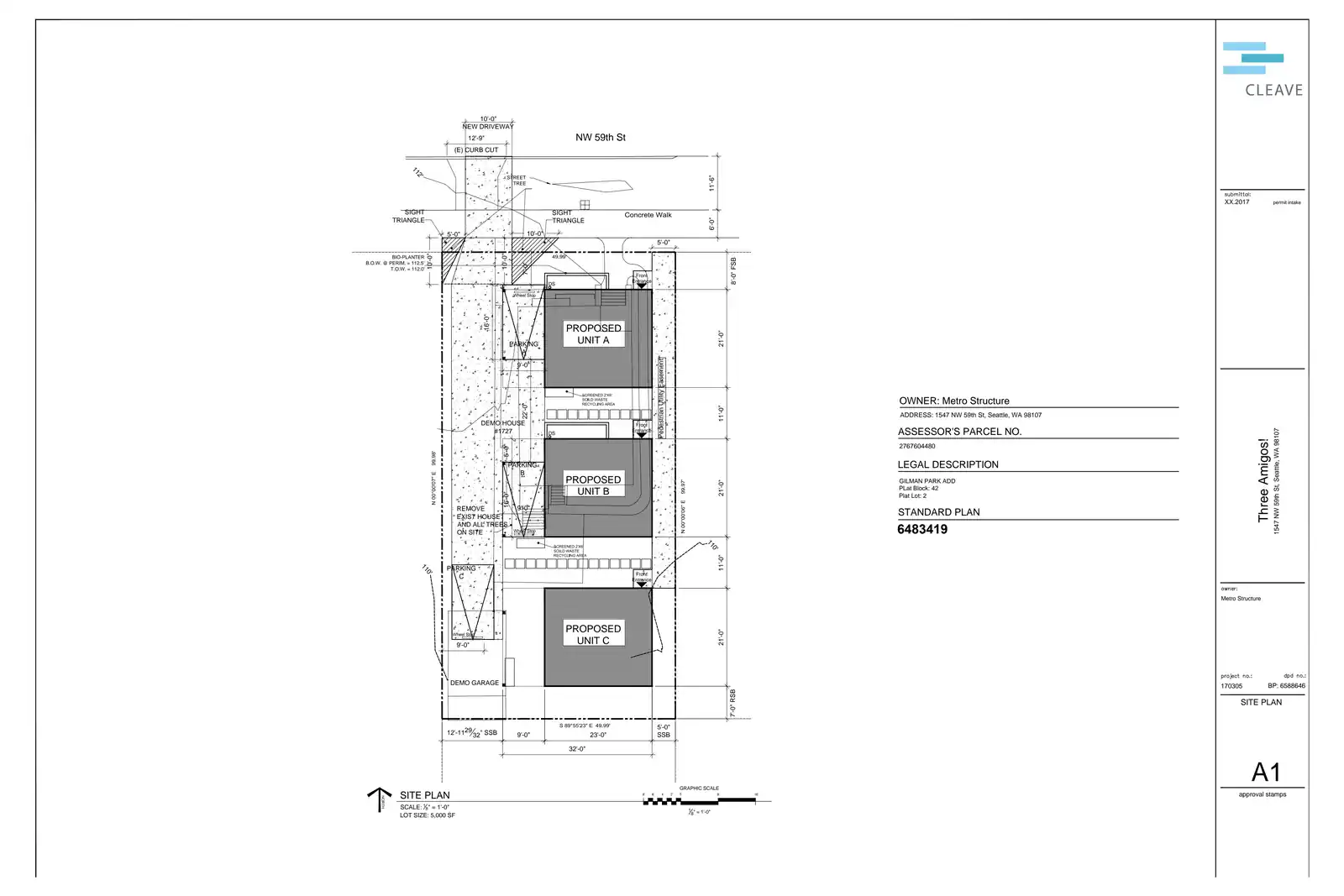Site plan for 1547 NW 59th St