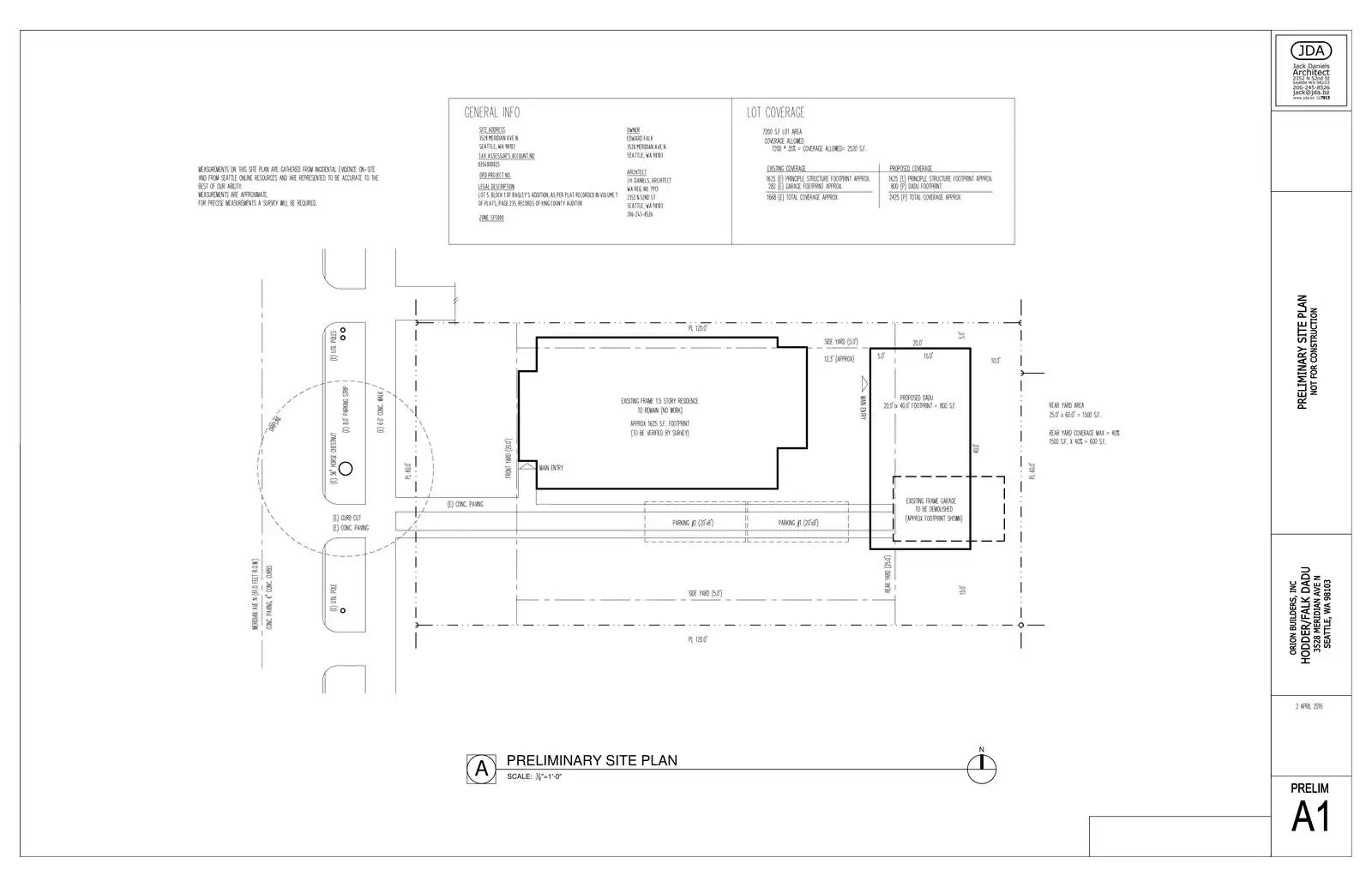 Site plan for 3528 Meridian Ave N