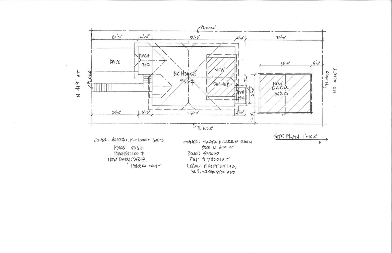 Site plan for 2308 N 41st St