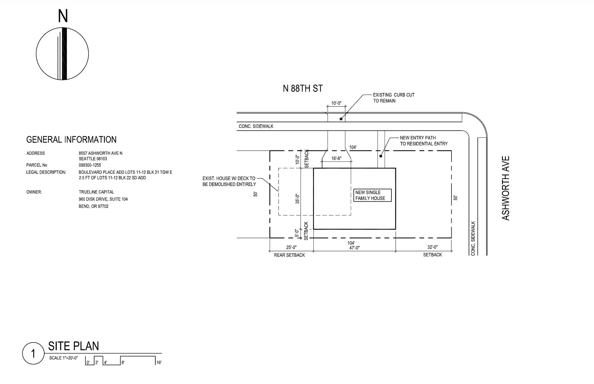 Site plan for 8557 Ashworth Ave N