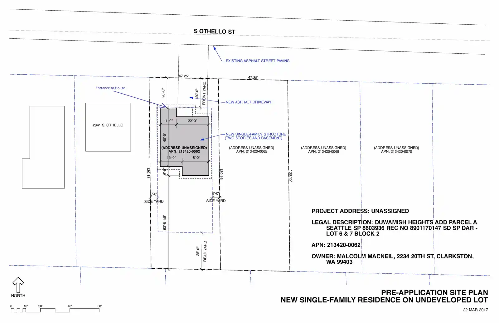Site plan for 2847 S Othello St