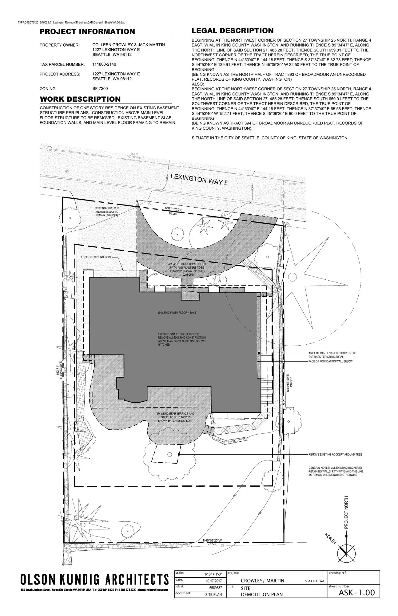 Site plan for 1227 Lexington Way E