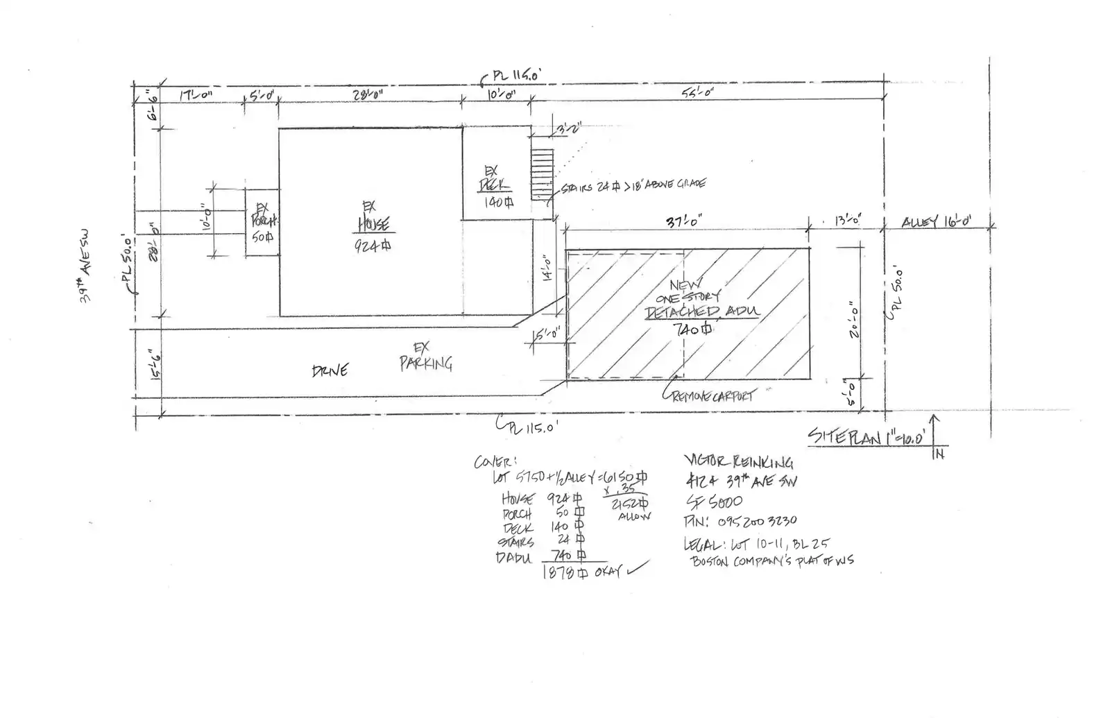 Site plan for 4124 39th Ave SW