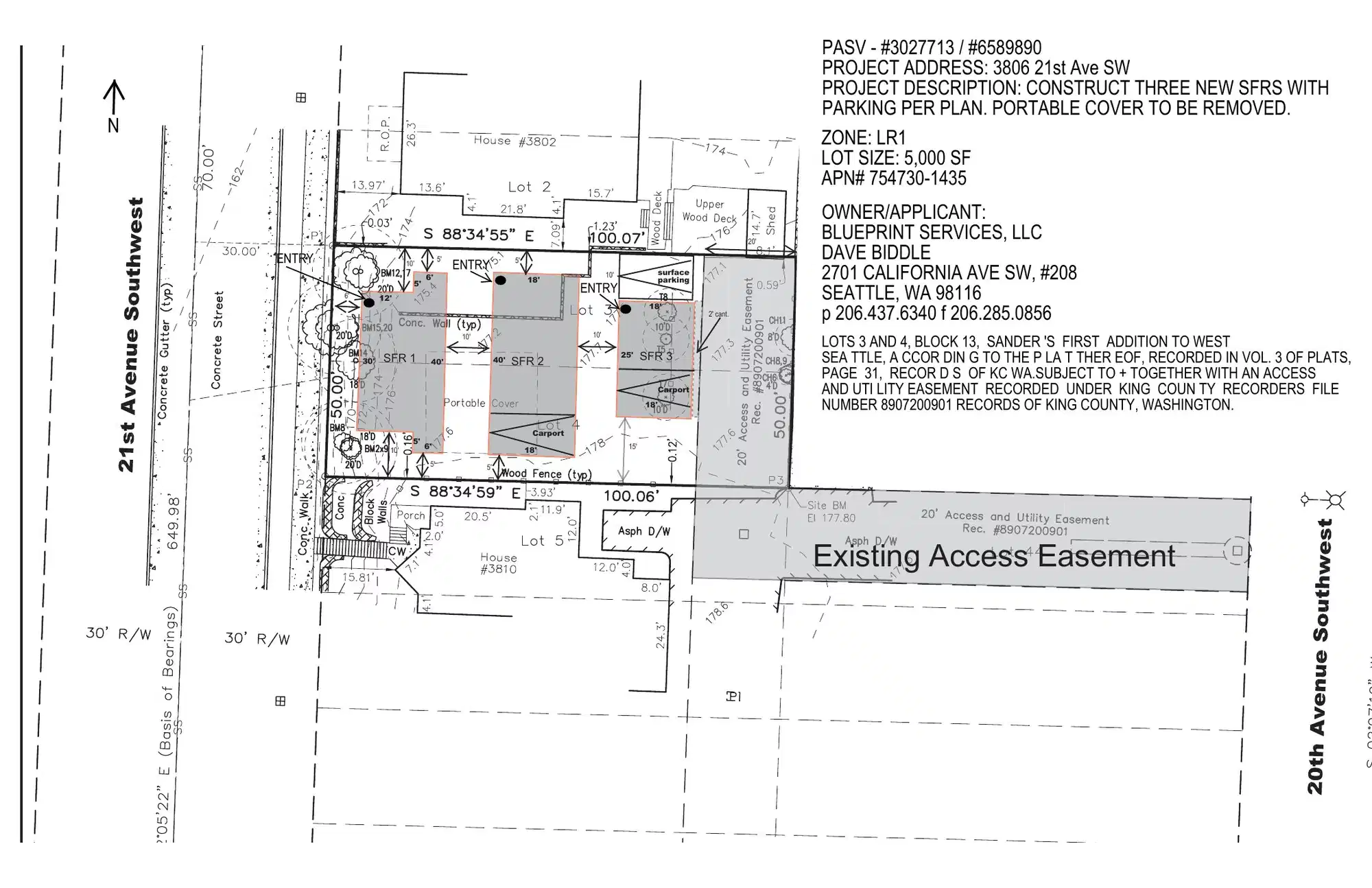 Site plan for 3808 21st Ave SW