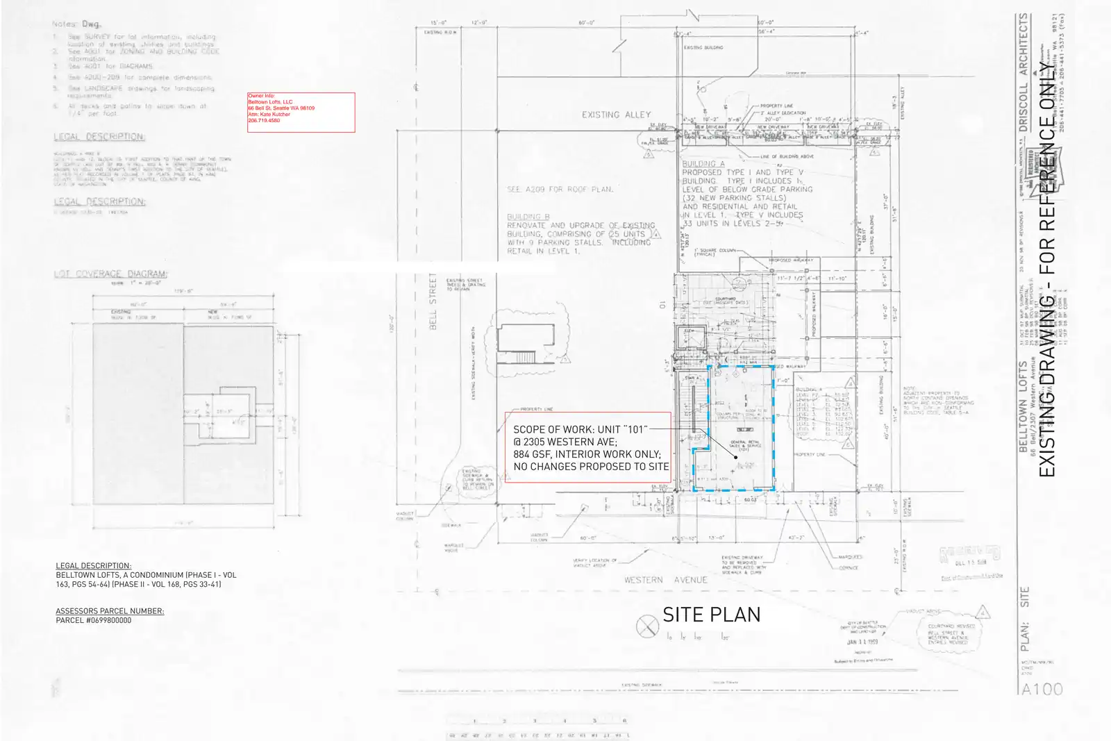Site plan for 2305 Western Ave
