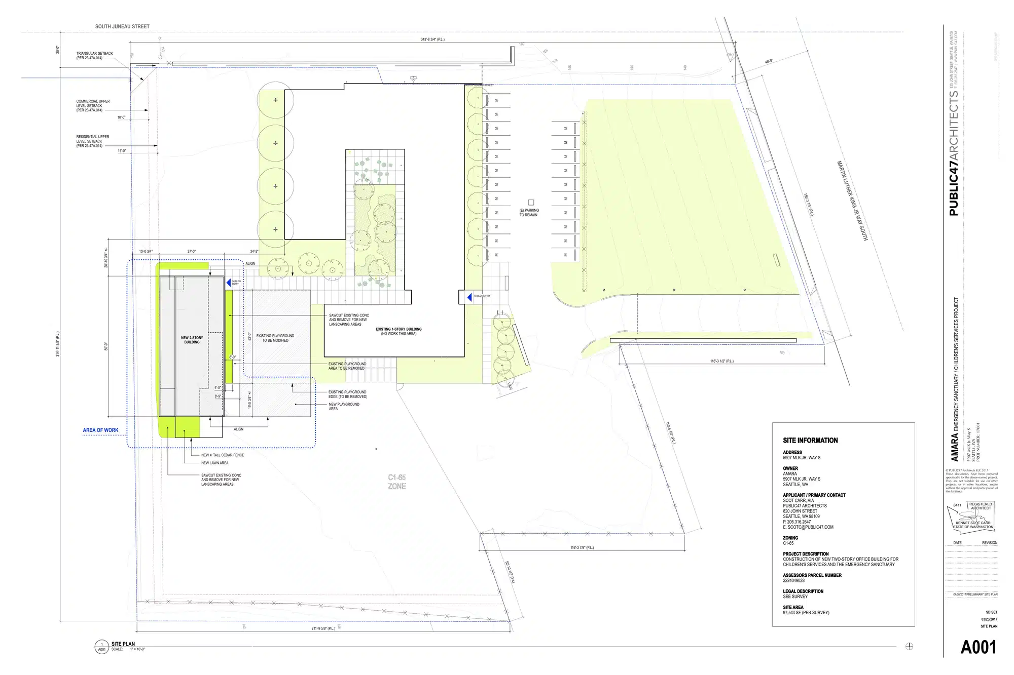 Site plan for 3505 S Juneau St
