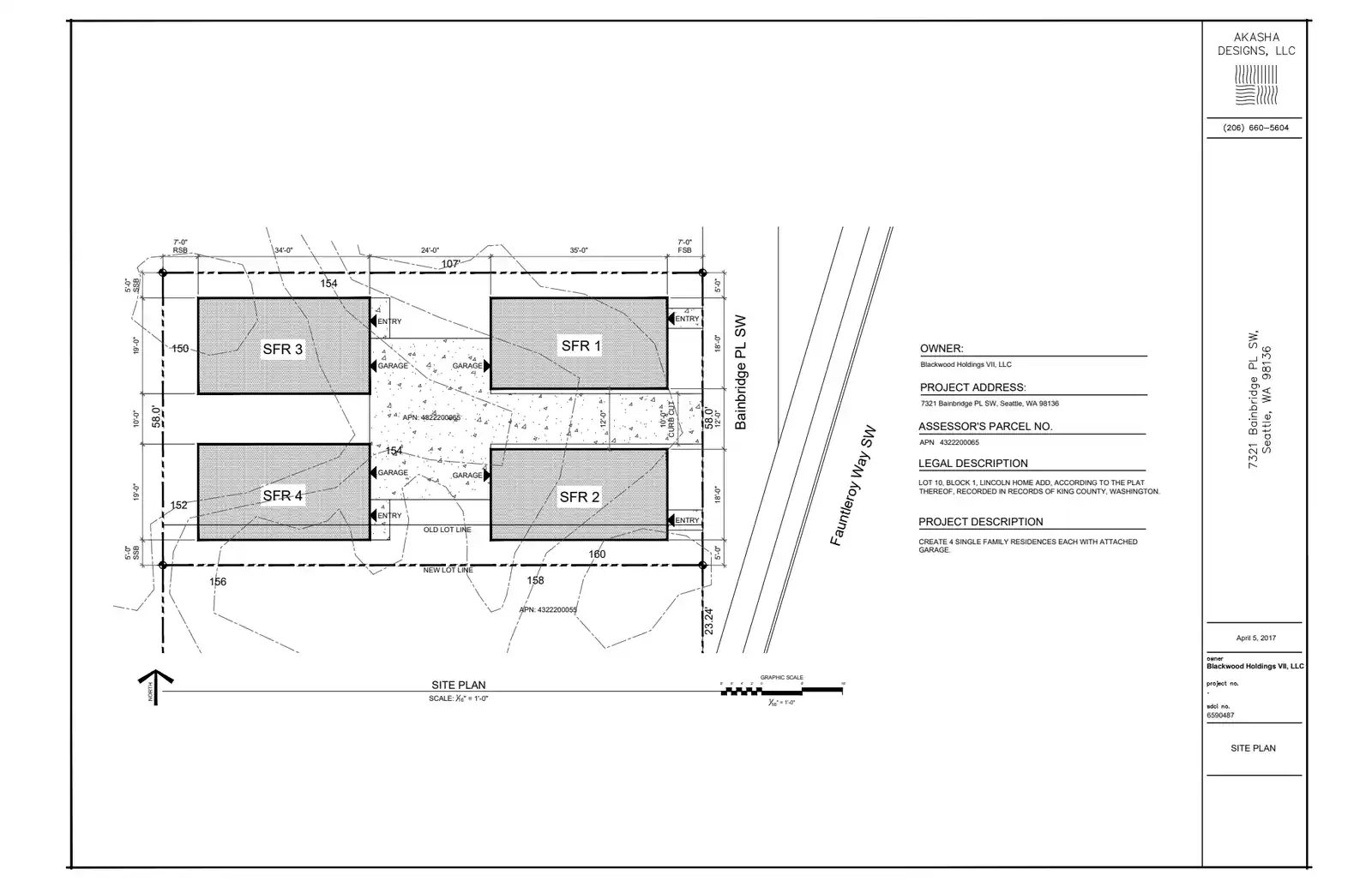 Site plan for 7327 Bainbridge Pl SW