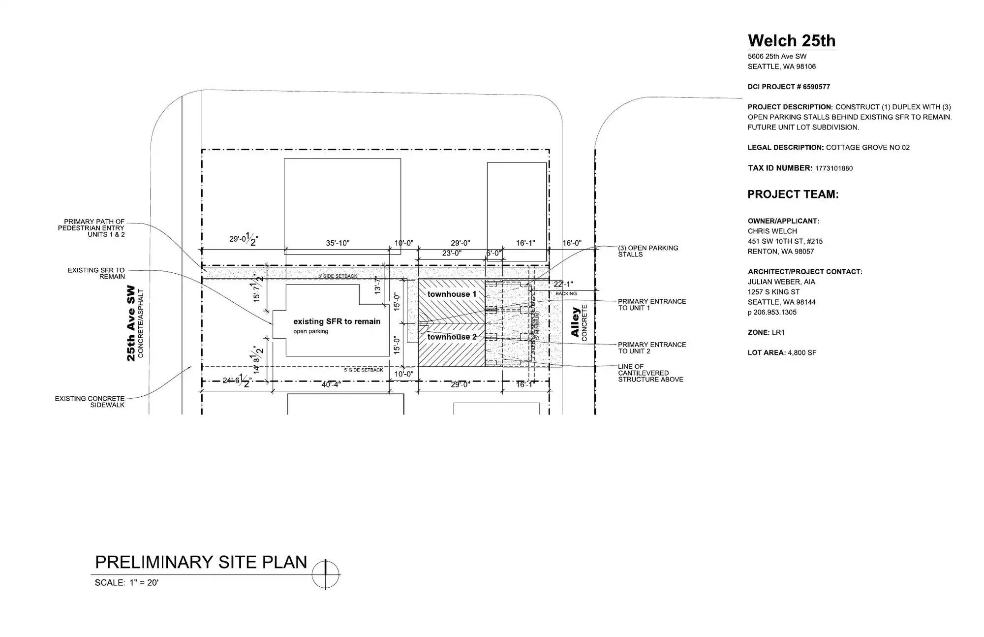 Site plan for 5604 25th Ave SW