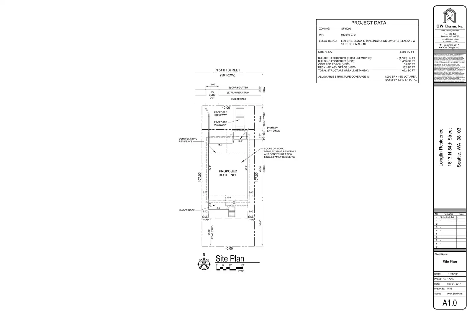 Site plan for 1617 N 54th St