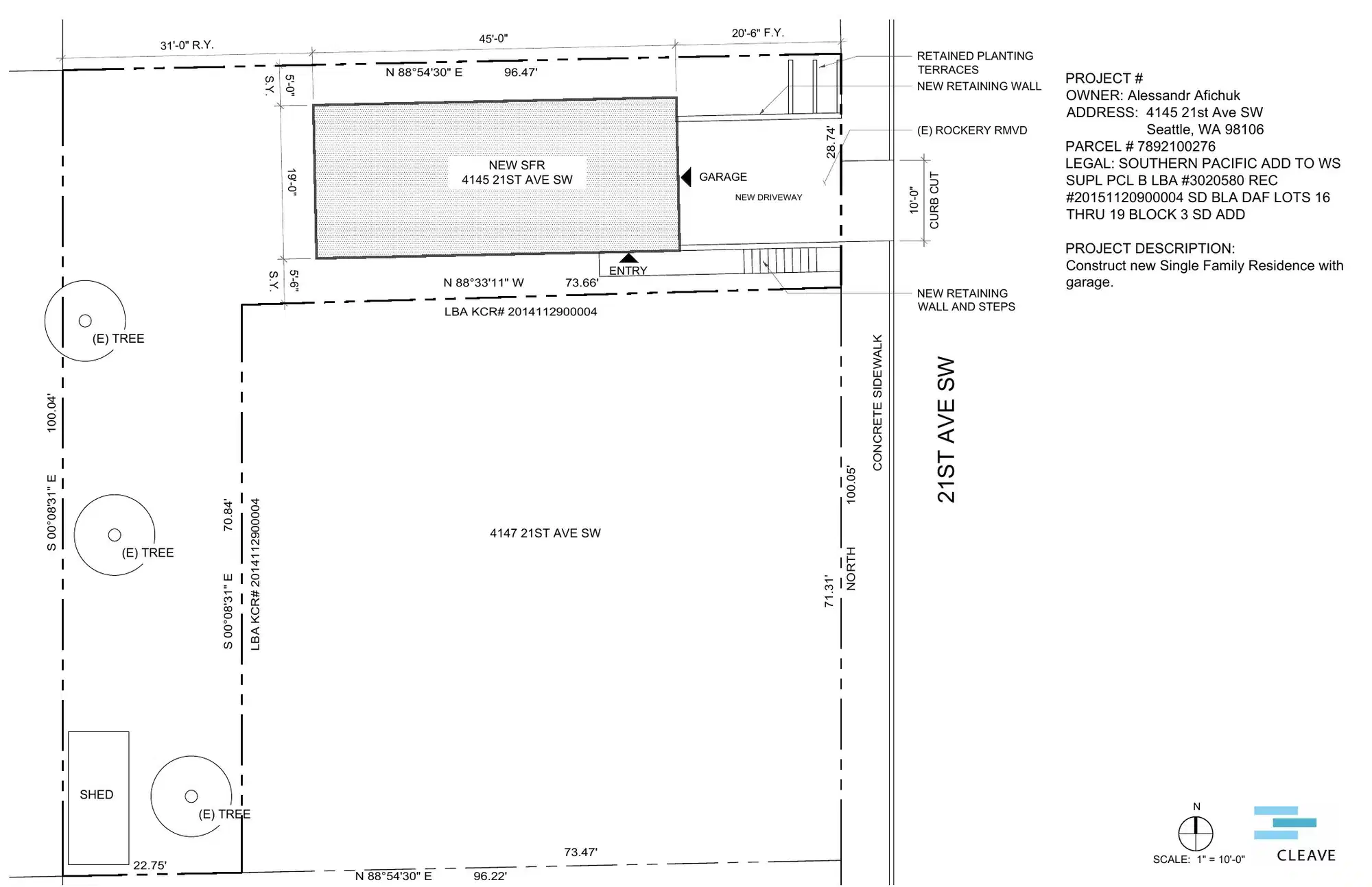 Site plan for 4145 21st Ave SW