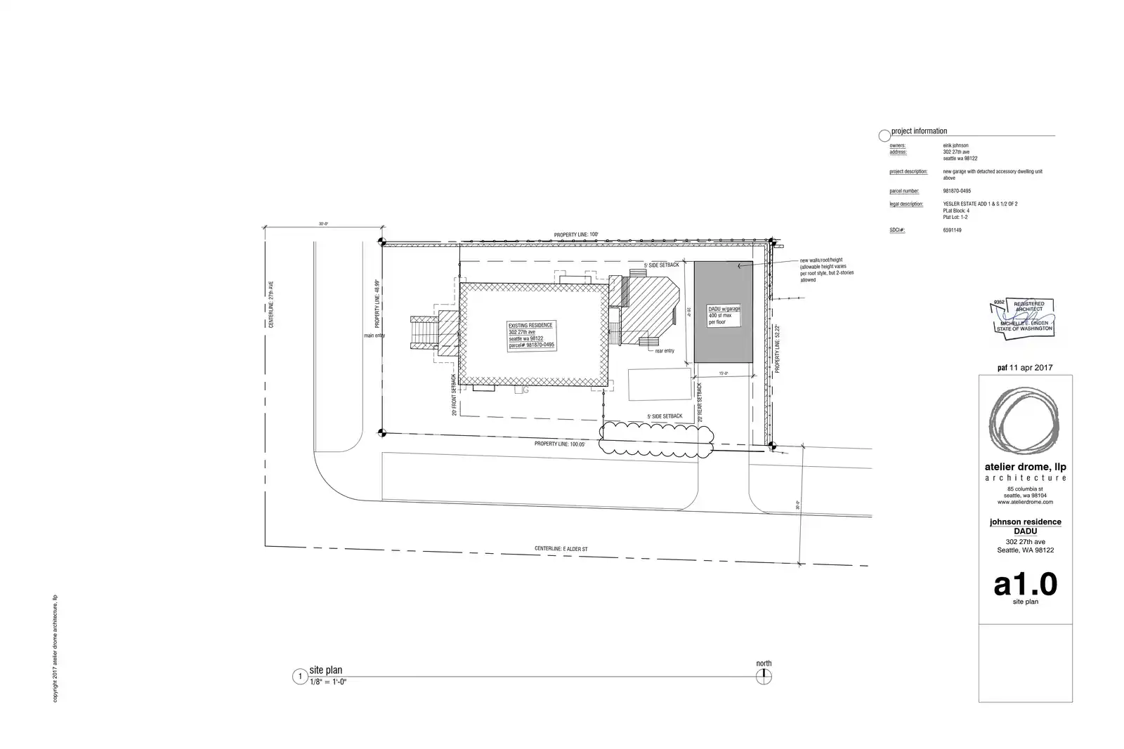 Site plan for 302 27th Ave