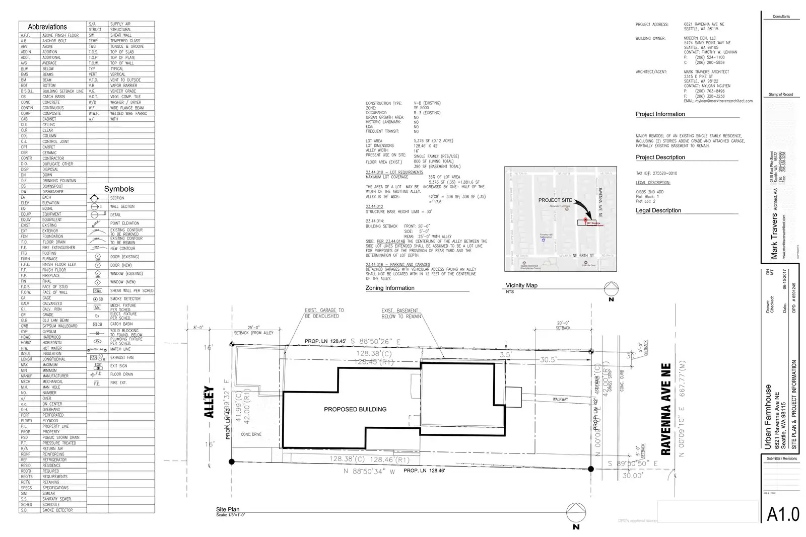 Site plan for 6821 Ravenna Ave NE