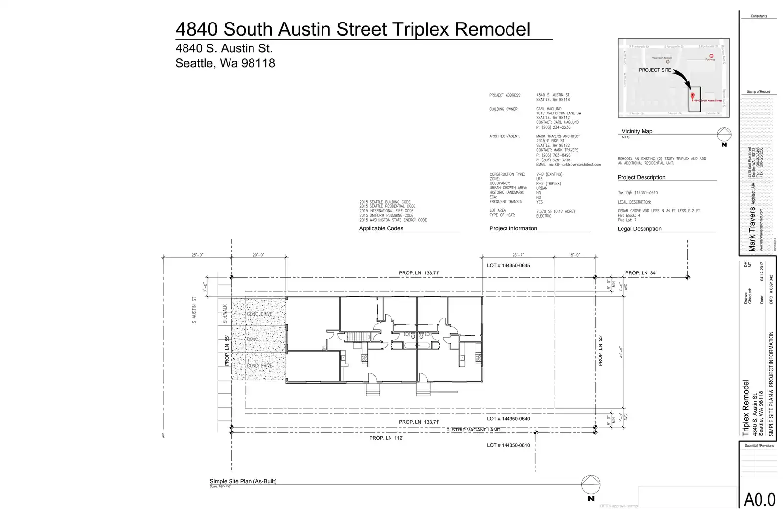 Site plan for 4840 S Austin St