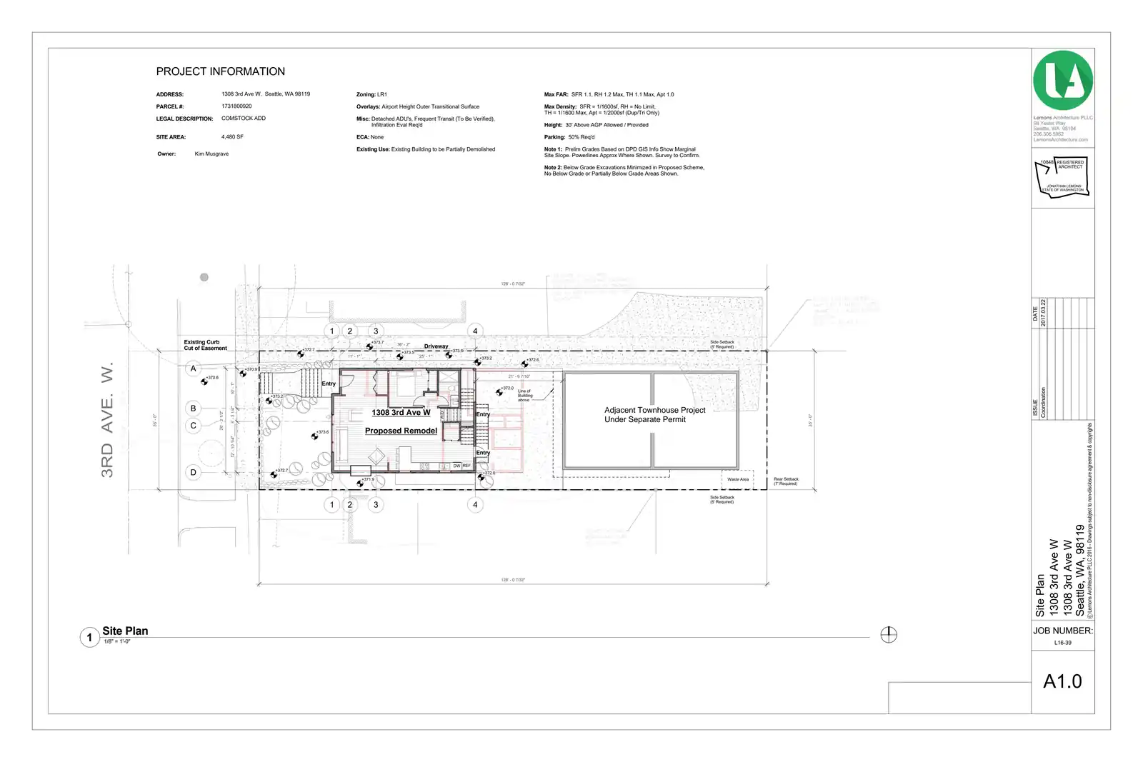 Site plan for 1308 3rd Ave W