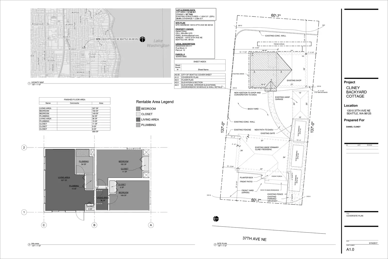 Site plan for 13510 37th Ave NE
