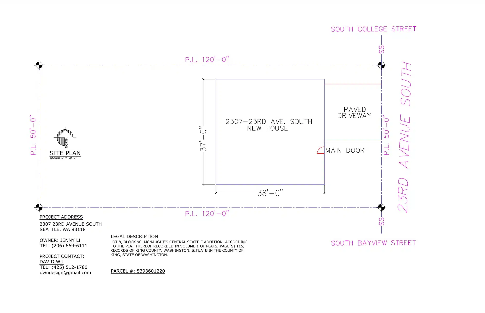Site plan for 2307 23rd Ave S
