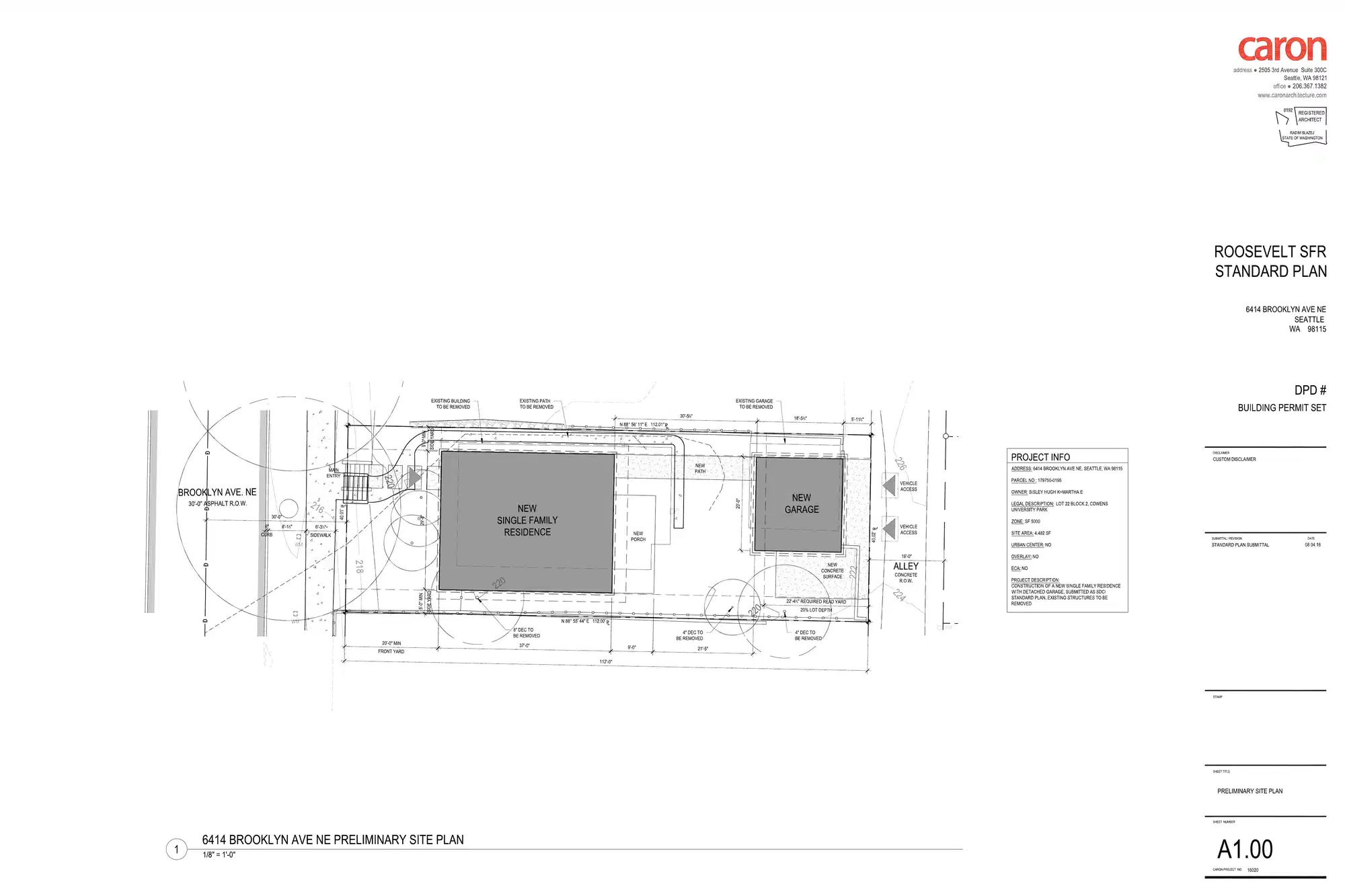 Site plan for 6414 Brooklyn Ave NE