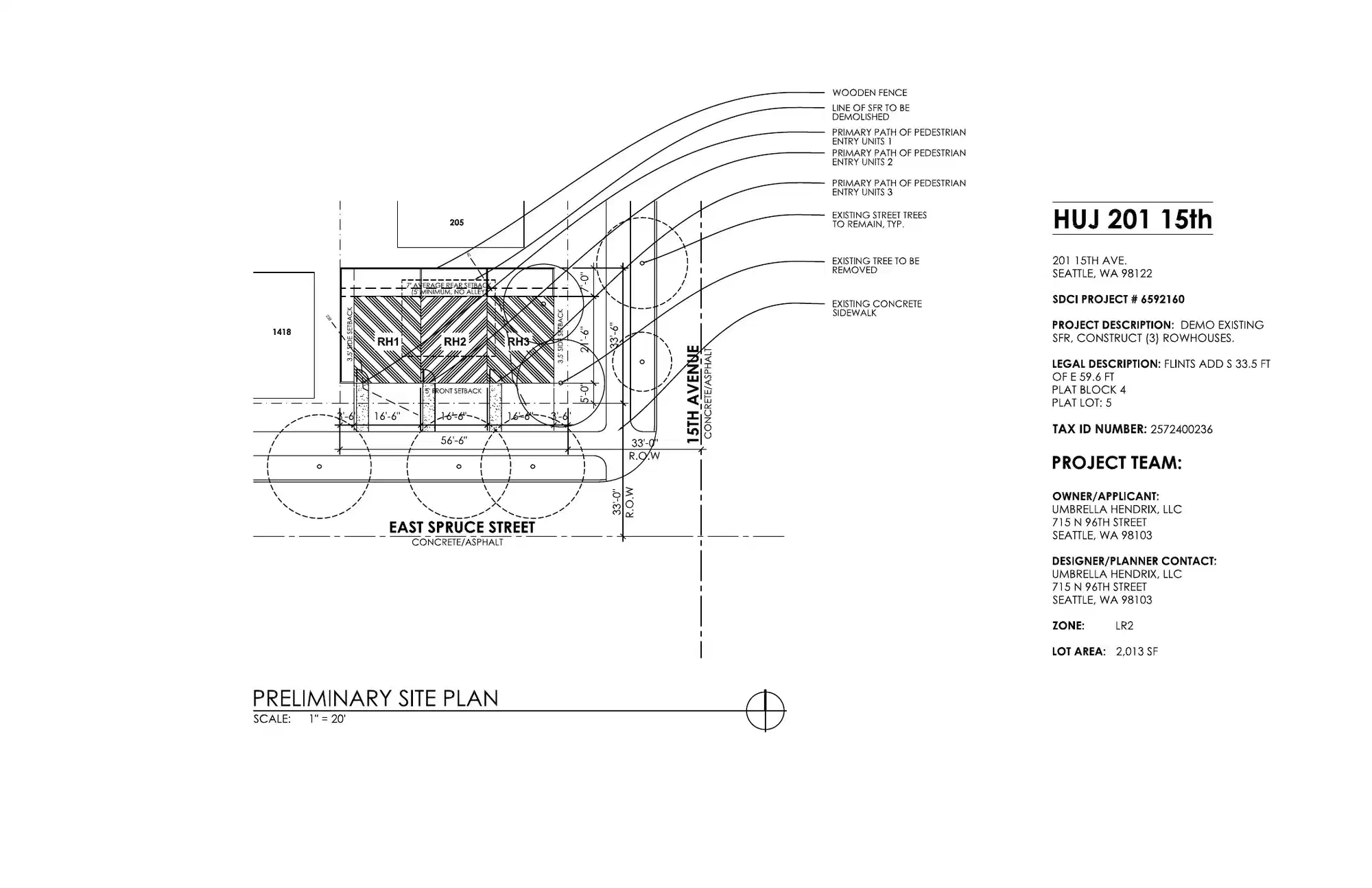 Site plan for 201 15th Ave