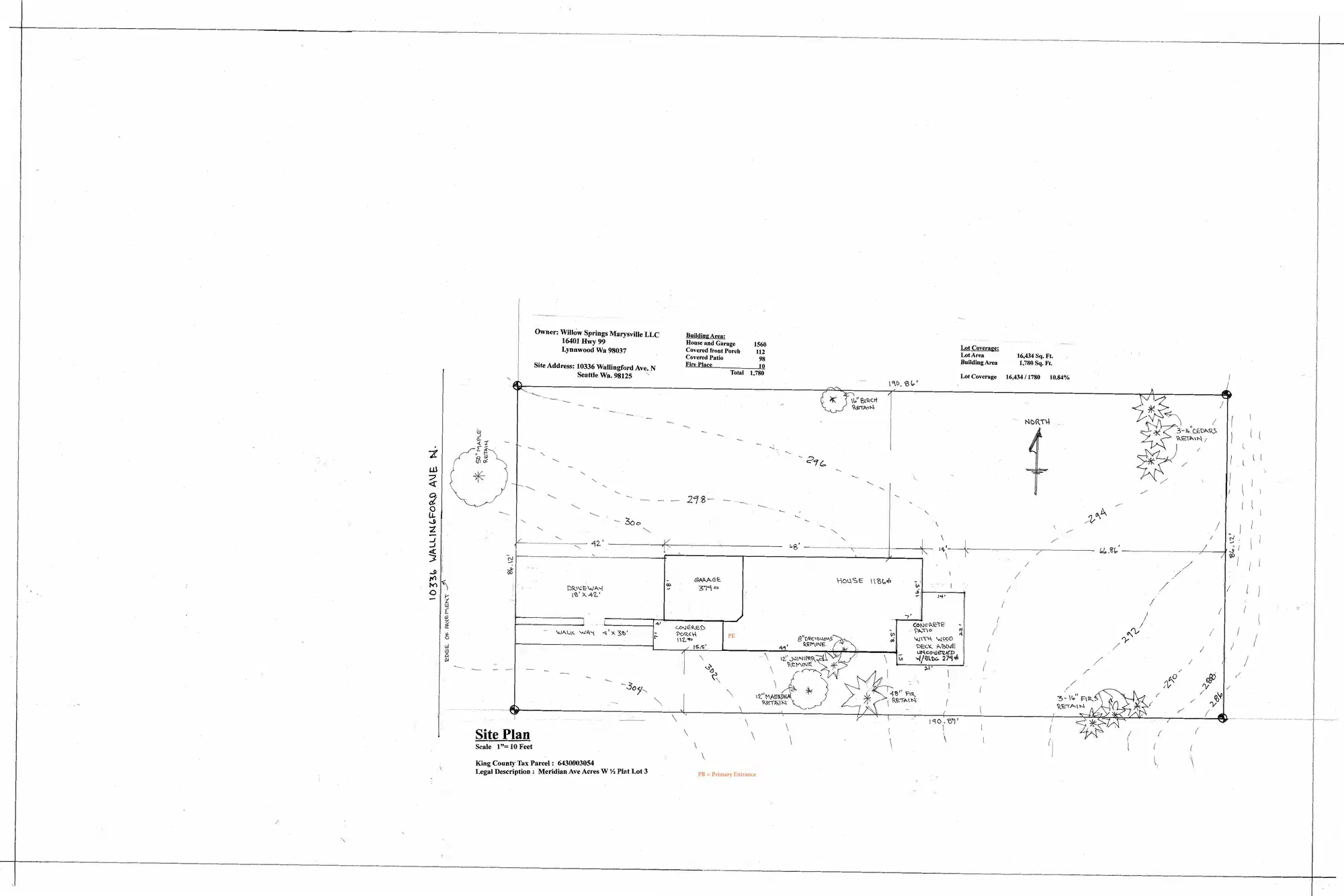 Site plan for 10336 Wallingford Ave N