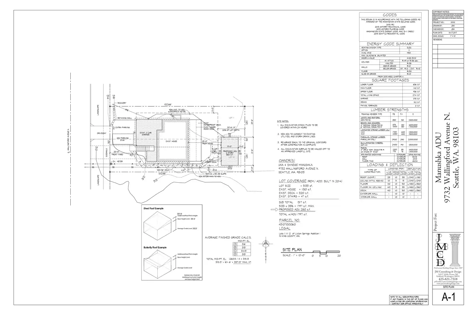 Site plan for 9732 Wallingford Ave N