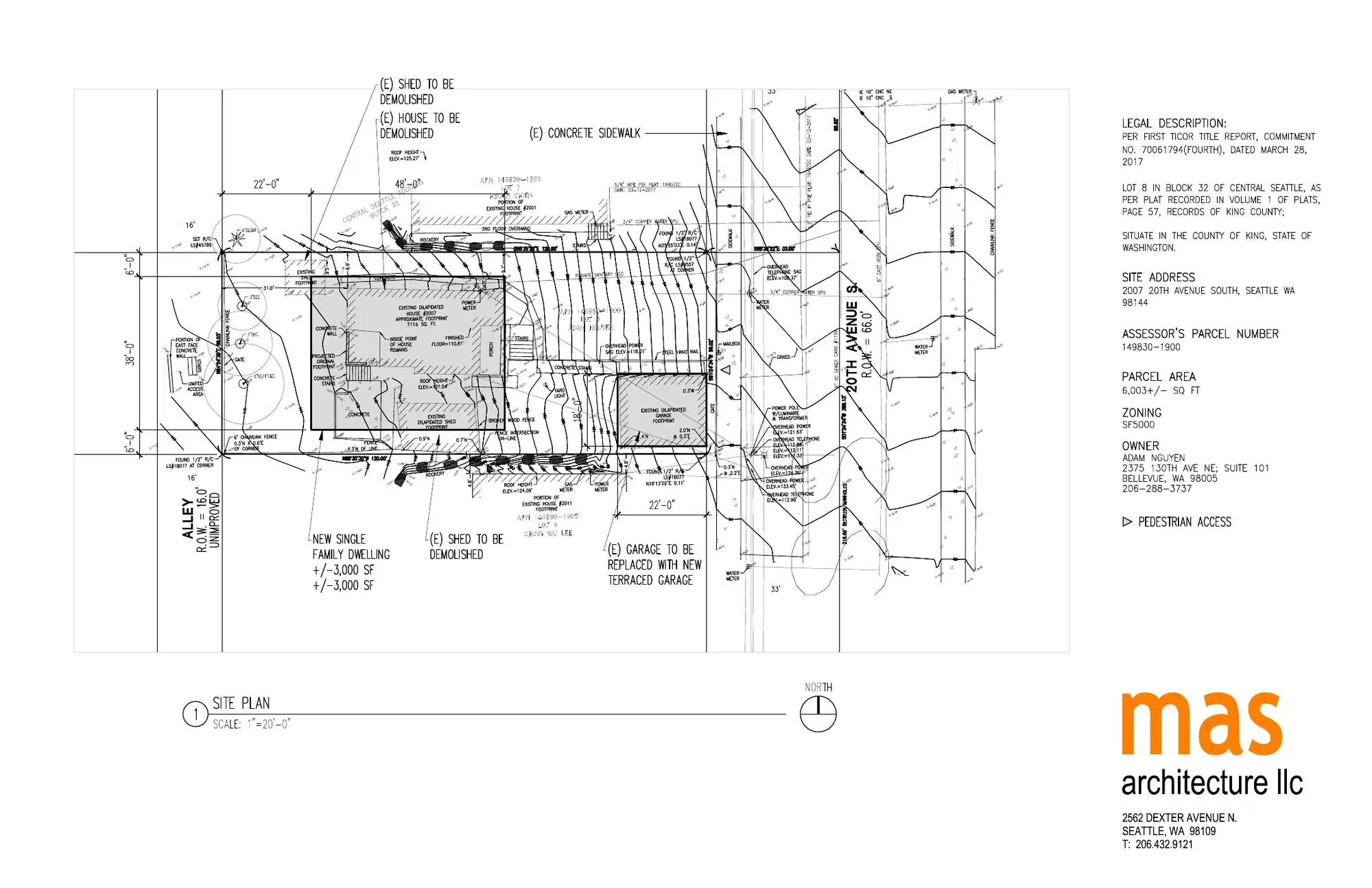 Site plan for 2007 20th Ave S