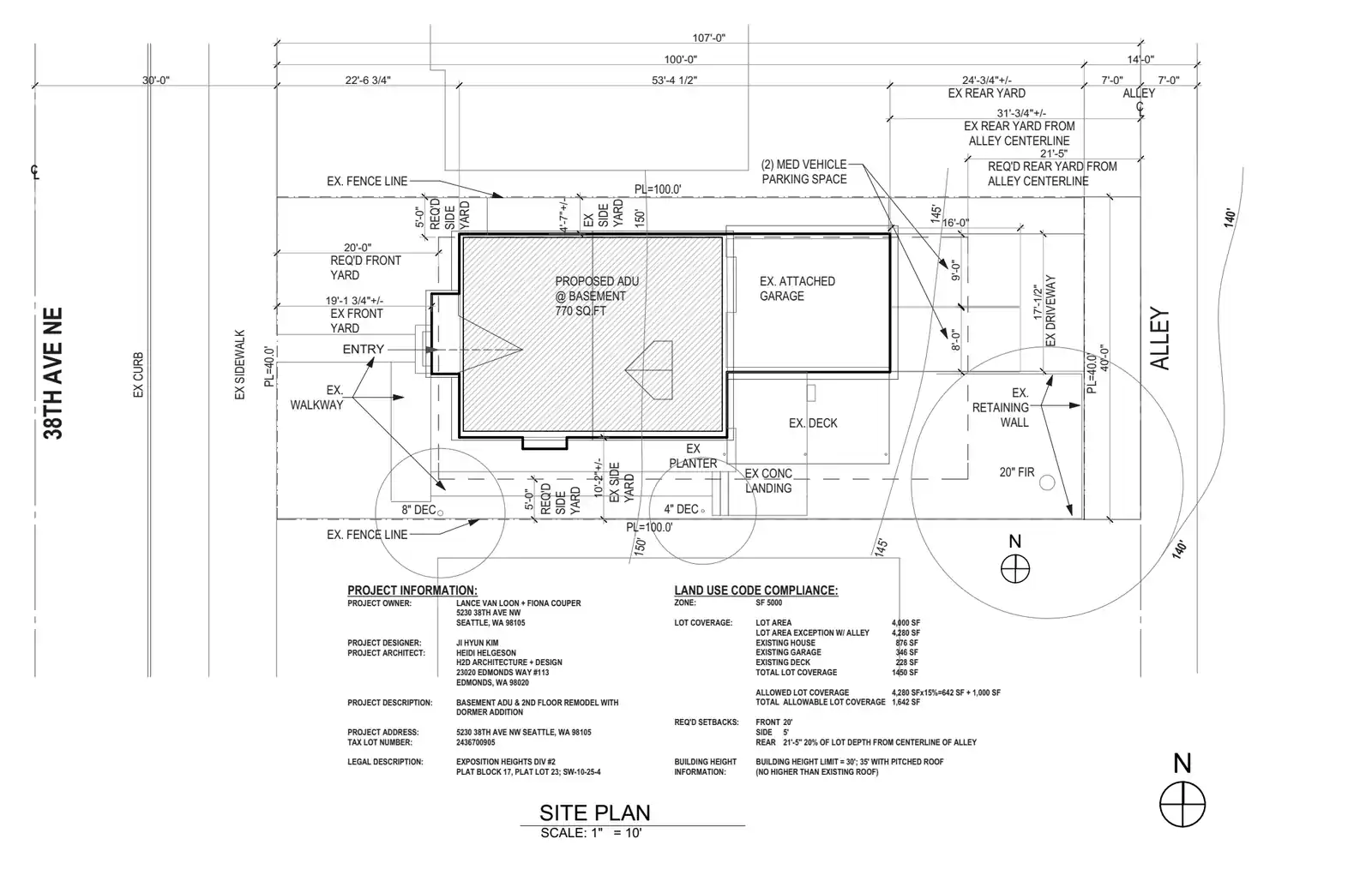 Site plan for 5230 38th Ave NE