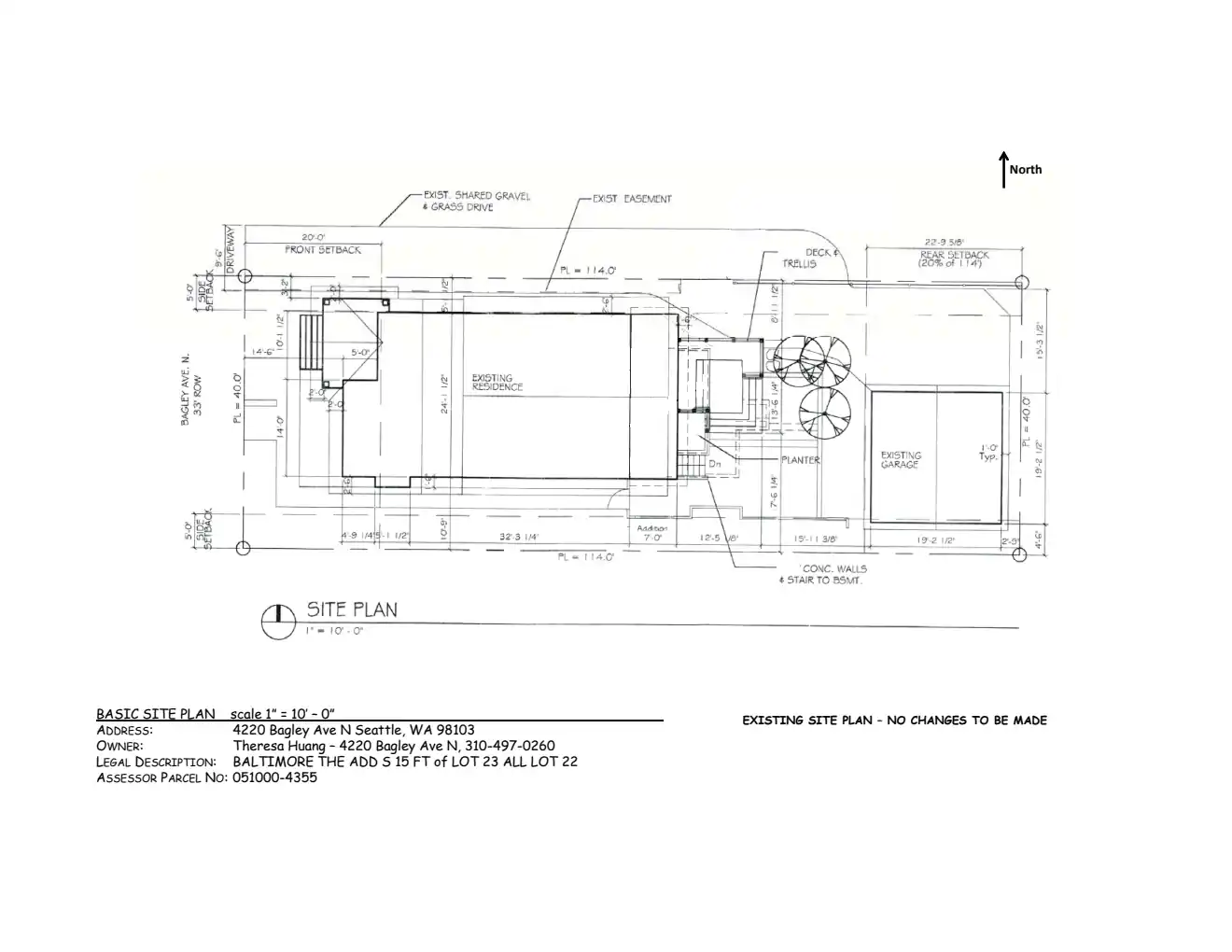 Site plan for 4220 Bagley Ave N