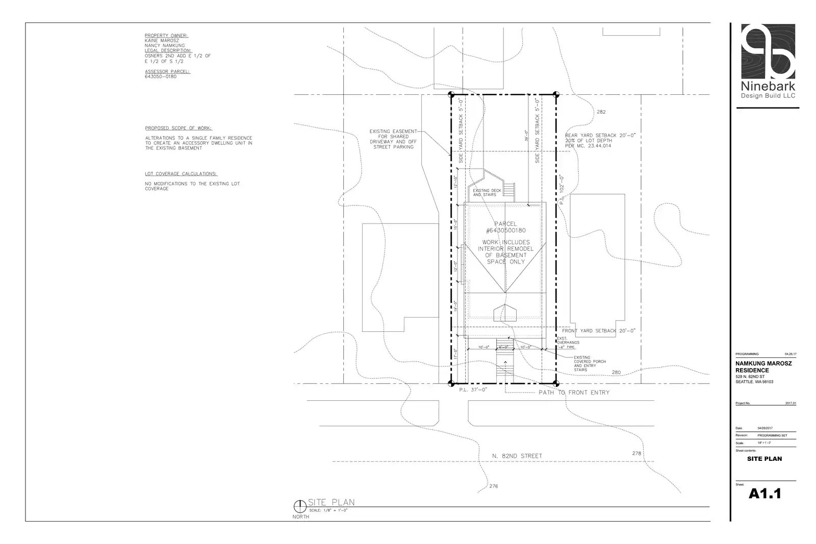 Site plan for 528 N 82nd St