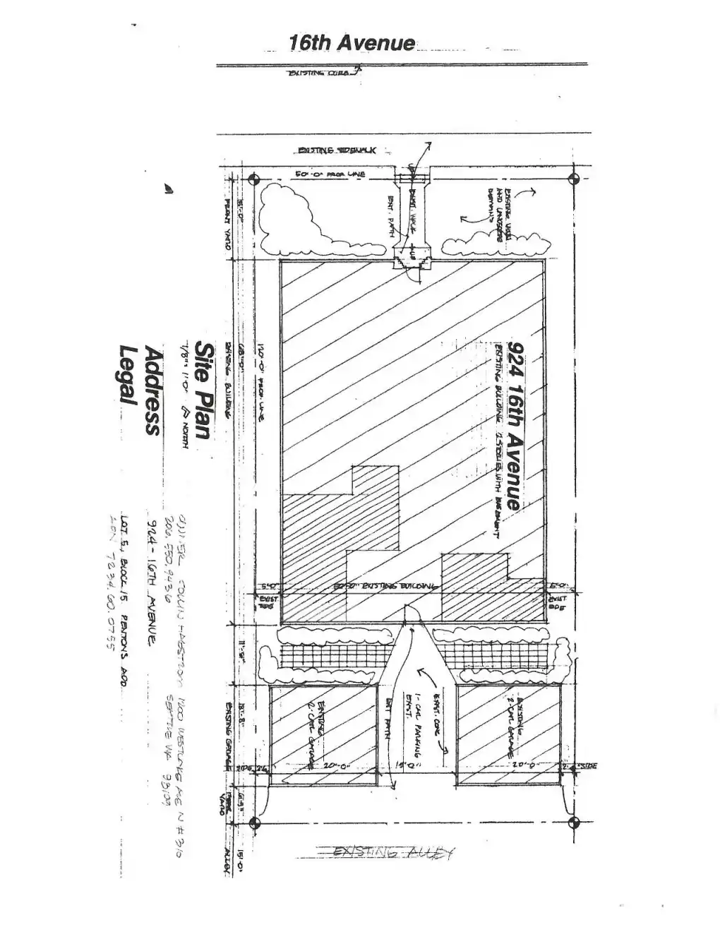 Site plan for 924 16th Ave