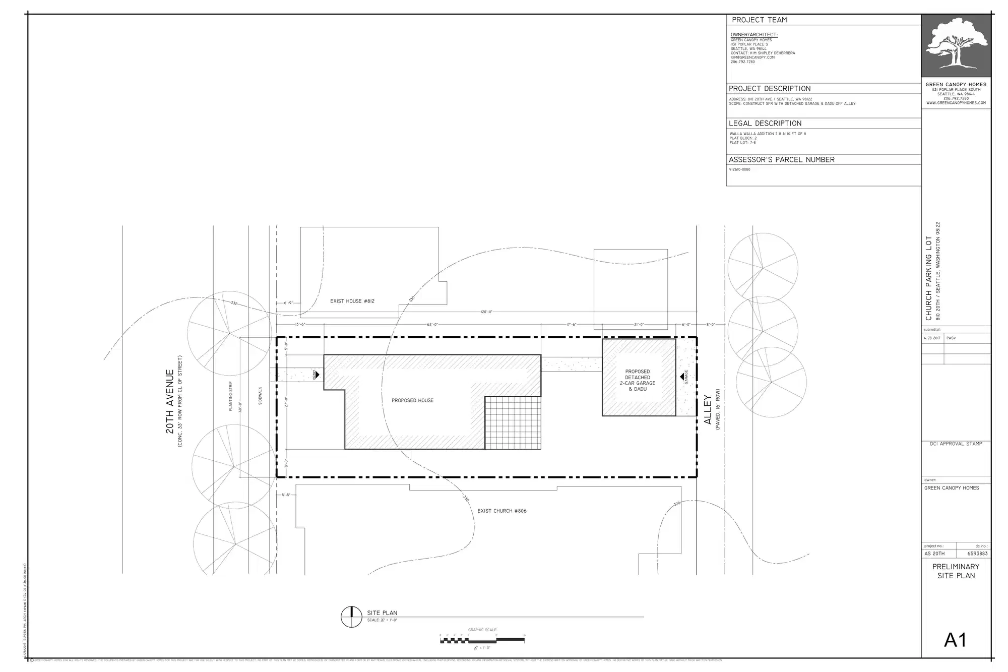 Site plan for 810 20th Ave