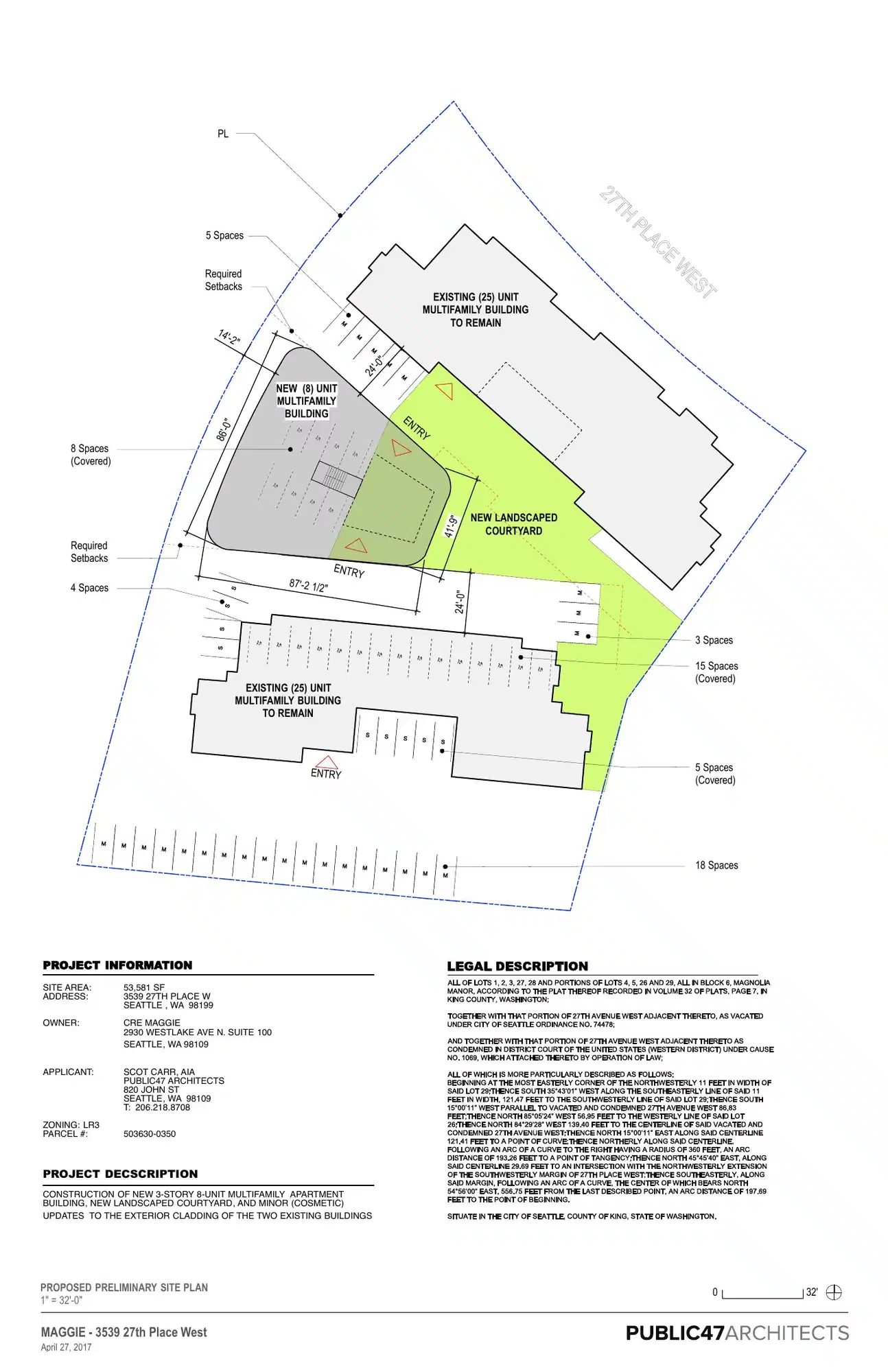 Site plan for 3545 27th Pl W