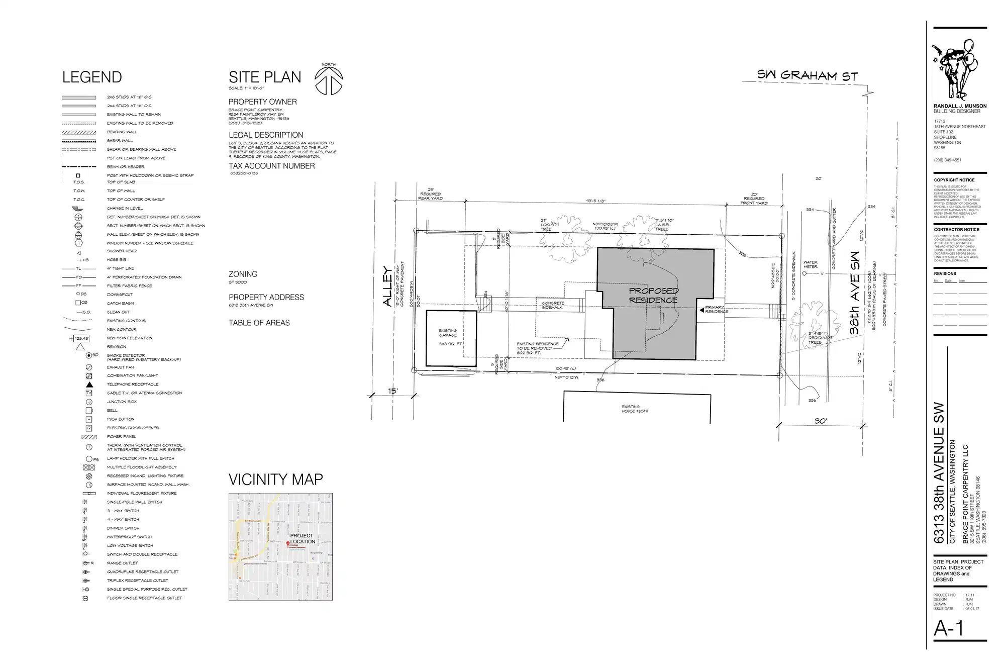 Site plan for 6313 38th Ave SW