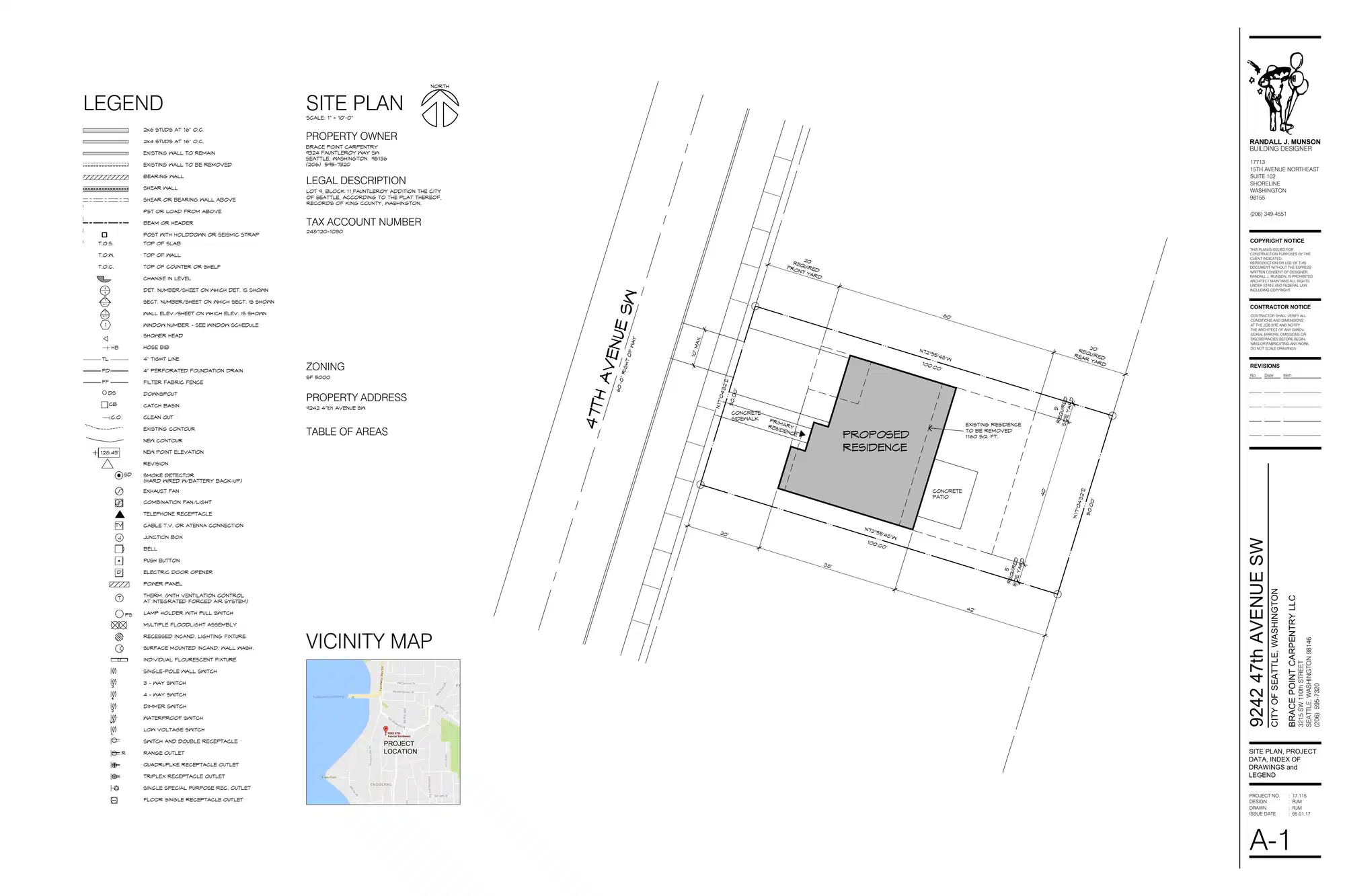 Site plan for 9242 47th Ave SW